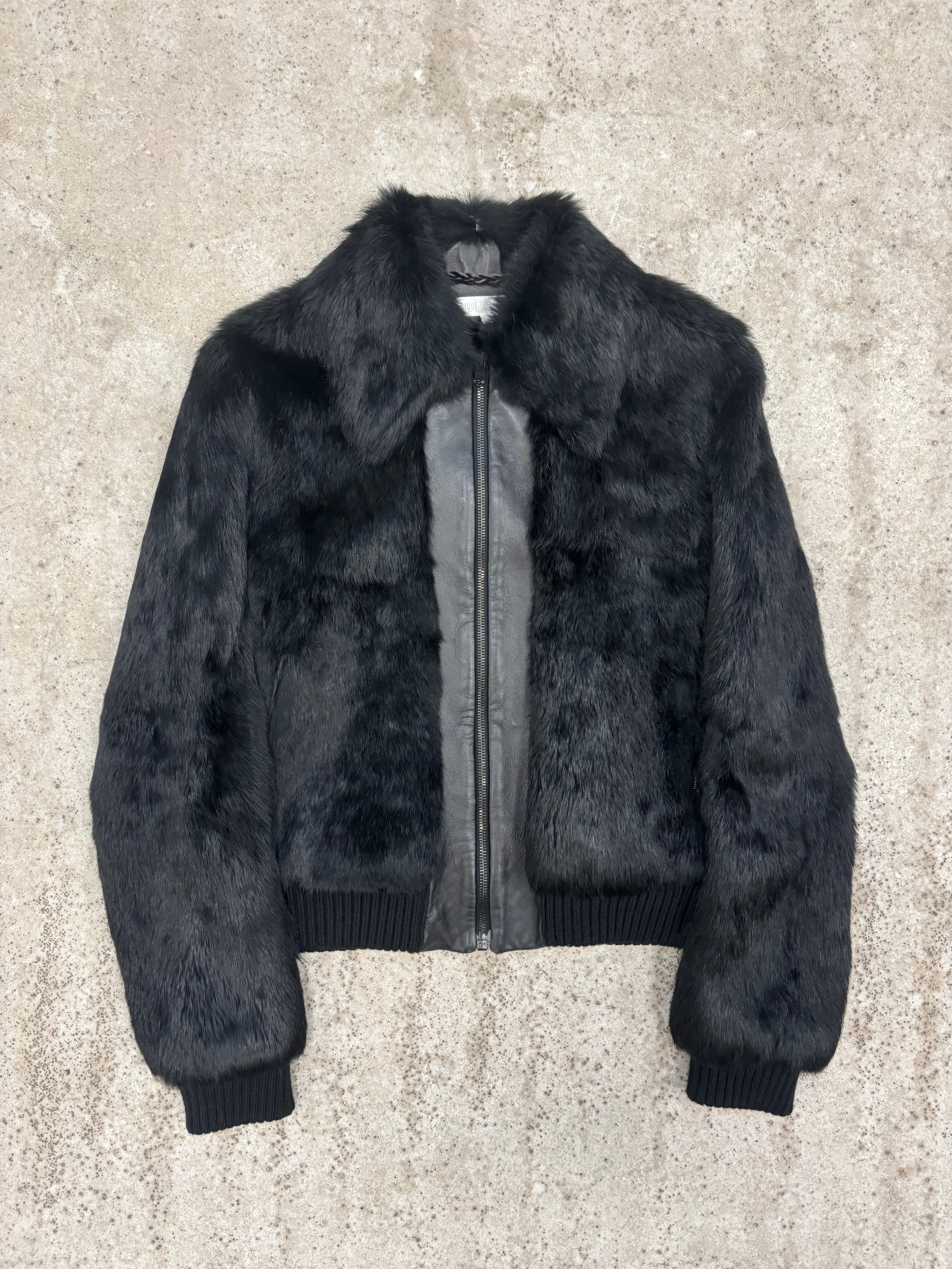 VERONIQUE BRANQUINHO レザージャケット 46 1990's Veronique Branquinho Rabbit Fur & Leather Bomber Jacket