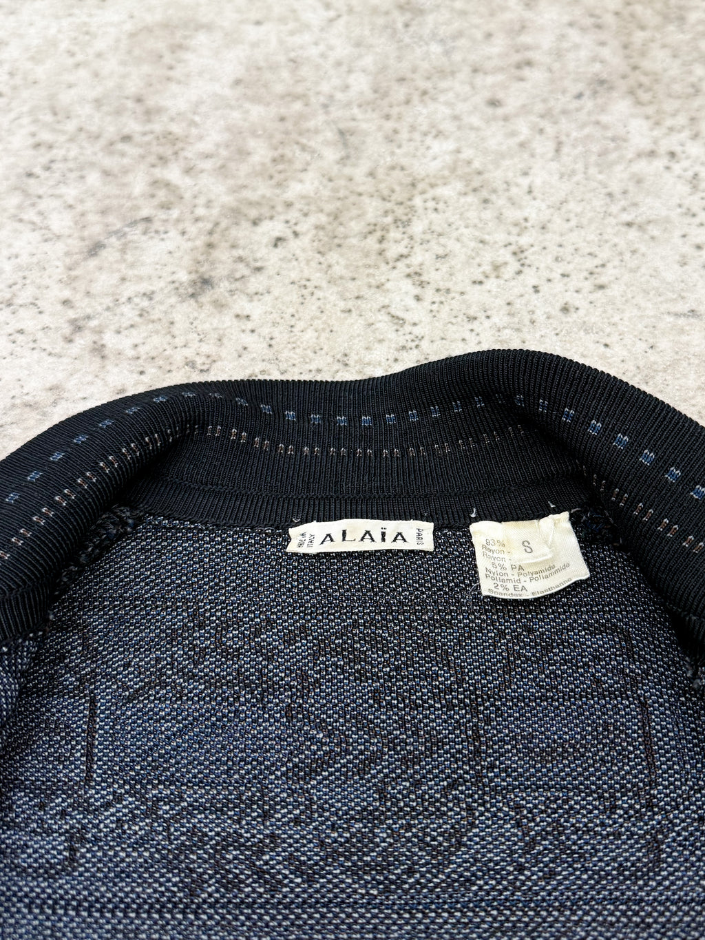 FW1990 Alaïa Jacquard Kufi Arabic Print Rayon Cardigan/Light Bomber