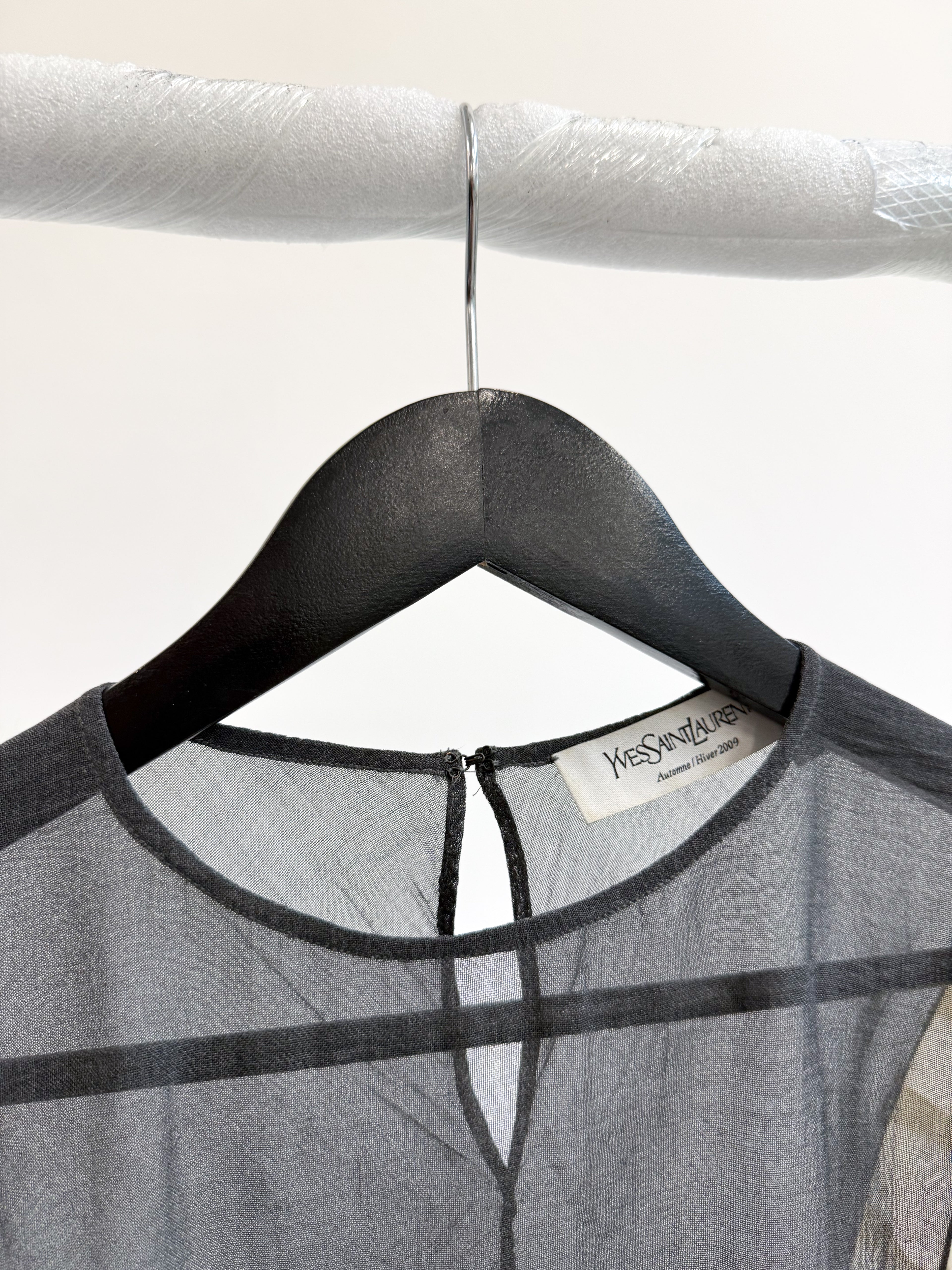 AW2009 Yves Saint Laurent by Stefano Pilati Sheer Silk Top