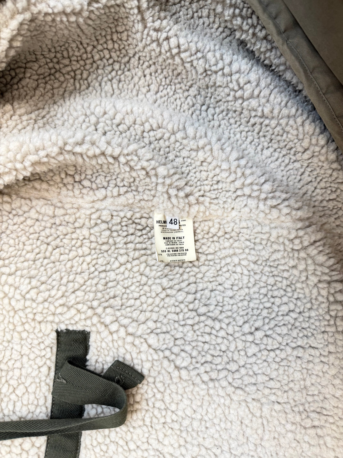 1999 Helmut Lang Deep-Pile Lined Army Parka