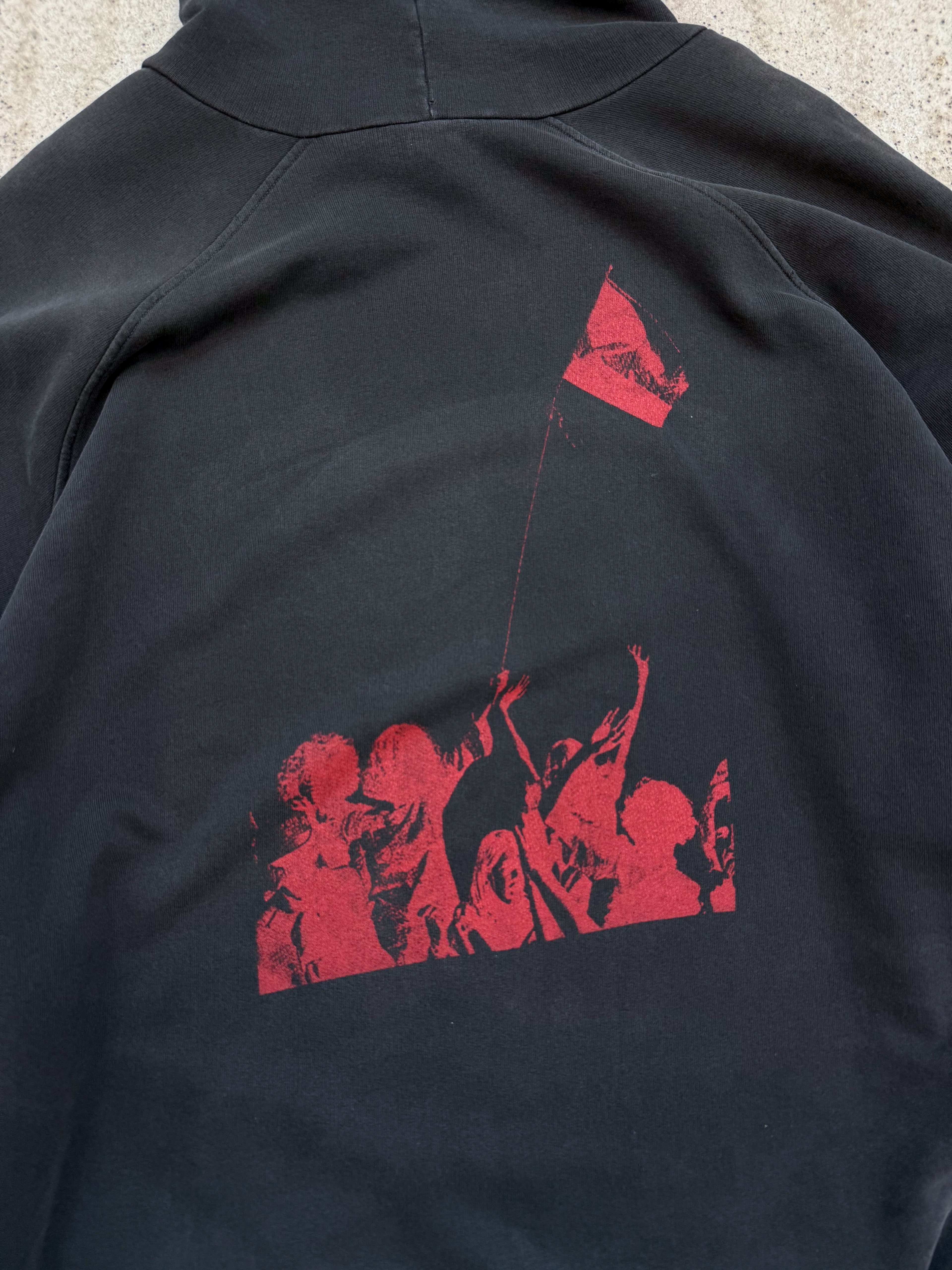 SS2002 Raf Simons 'Terror' Oversize Hoodie With Enzyme Wash