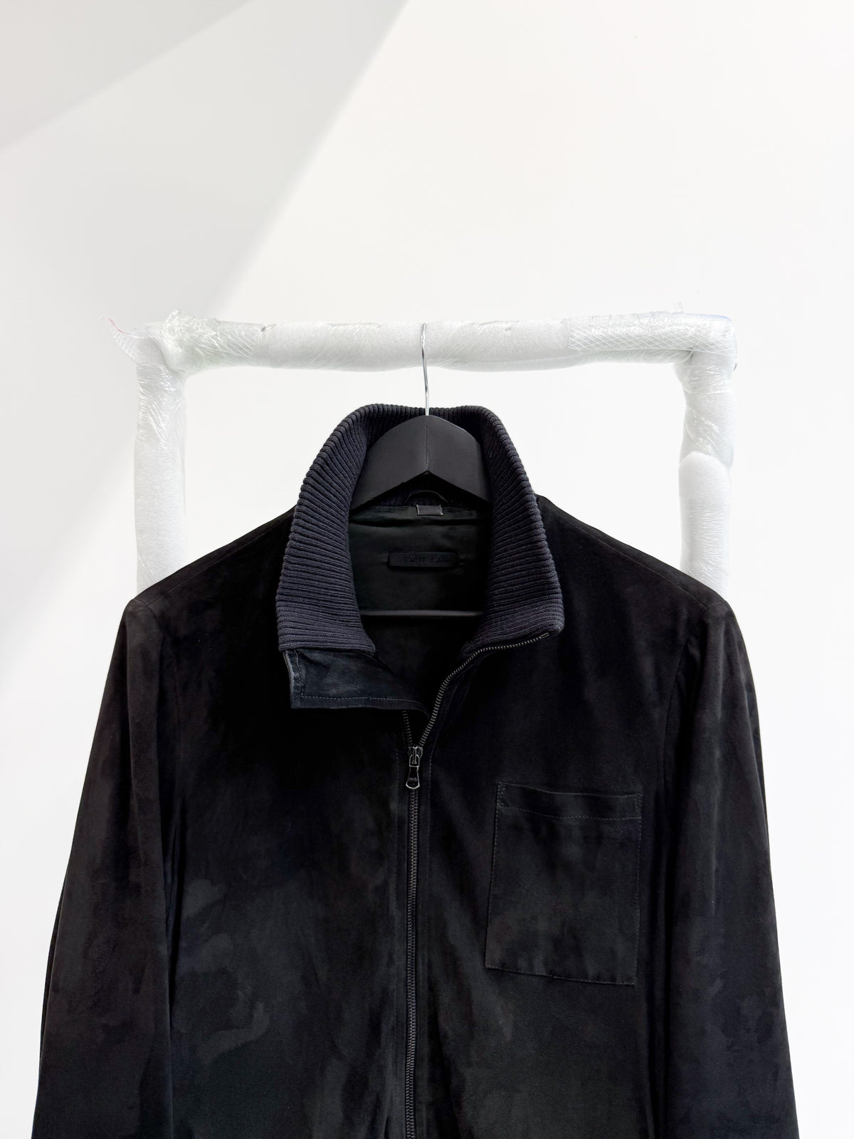 AW2005 Helmut Lang Suede One-Pocket High-Neck Bomber Jacket