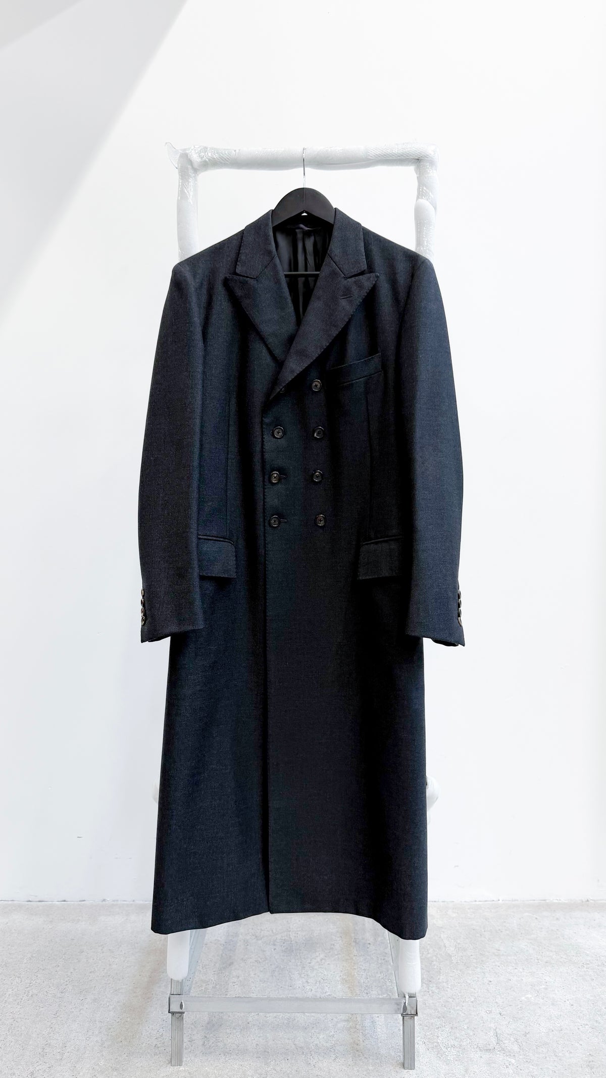 FW1999 YSL Rive Gauche by Hedi Slimane Wool Tailored Double-Breasted Coat