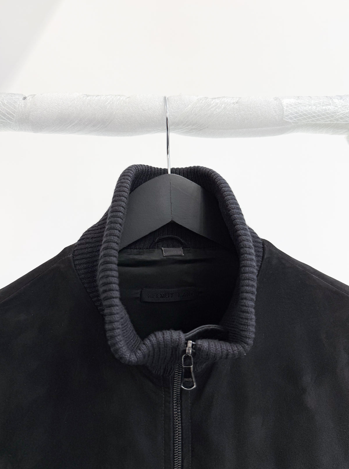 AW2005 Helmut Lang Suede One-Pocket High-Neck Bomber Jacket