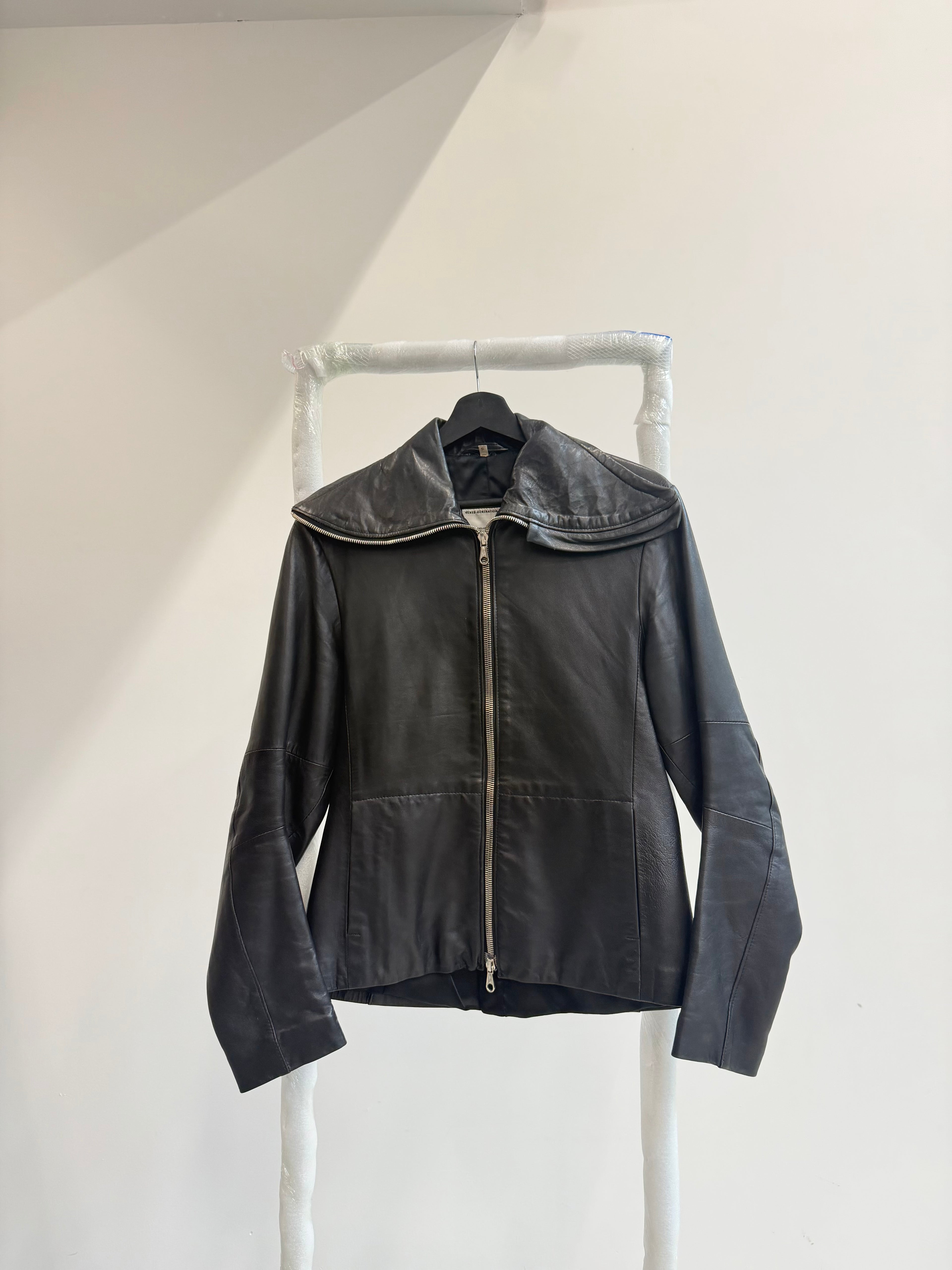 1990's Vexed Generation Ninja High-Neck Leather Jacket