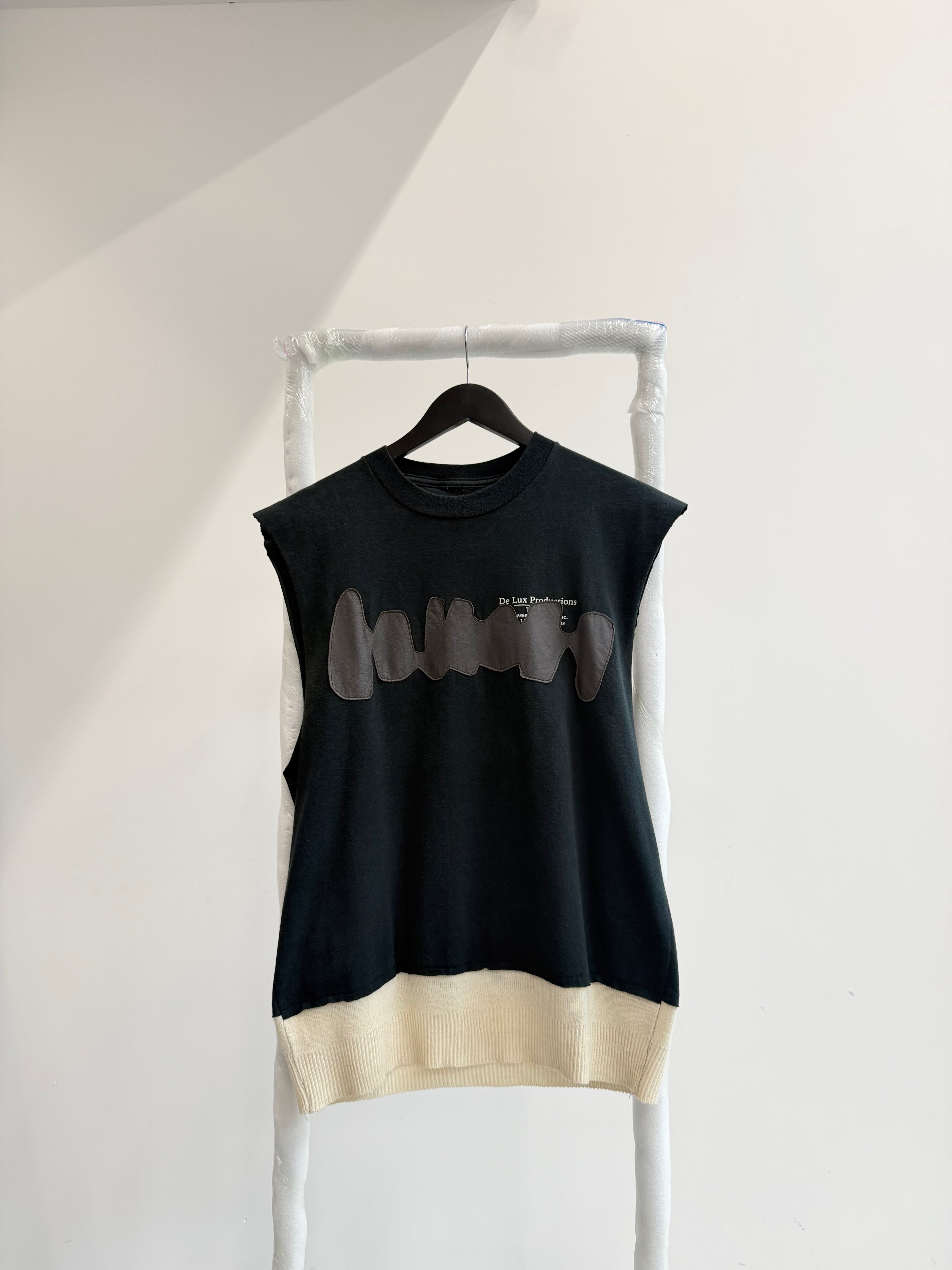 SS2005 Martin Margiela Artisanal Hybrid Tanktop With Leather And Wool Inserts