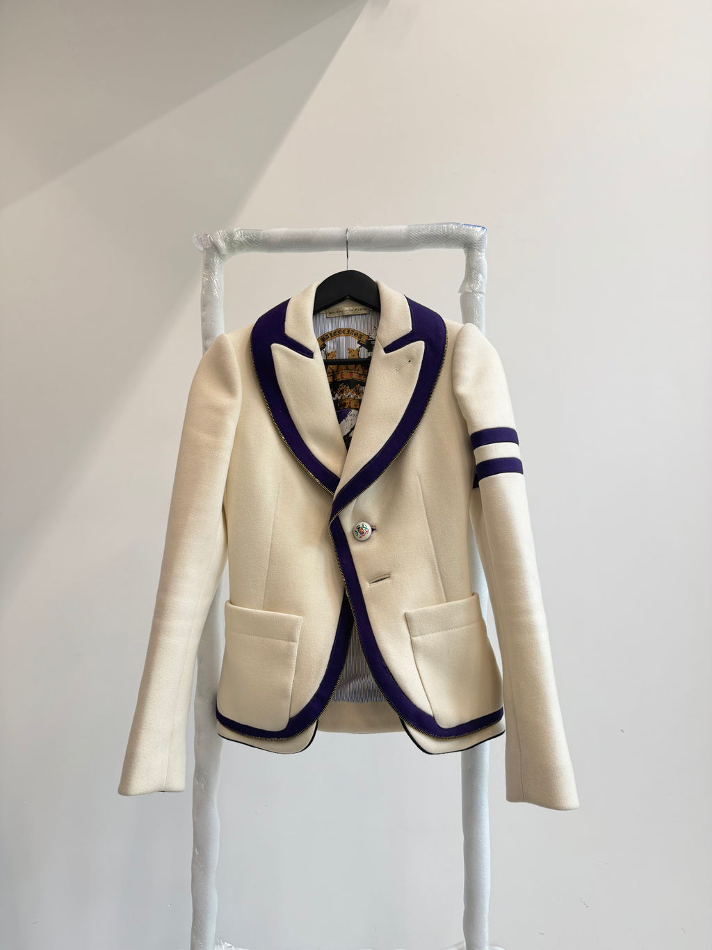 FW2007 Balenciaga by Nicolas Ghesquière Heavy Wool Blazer With Decorative Zipper Lapel