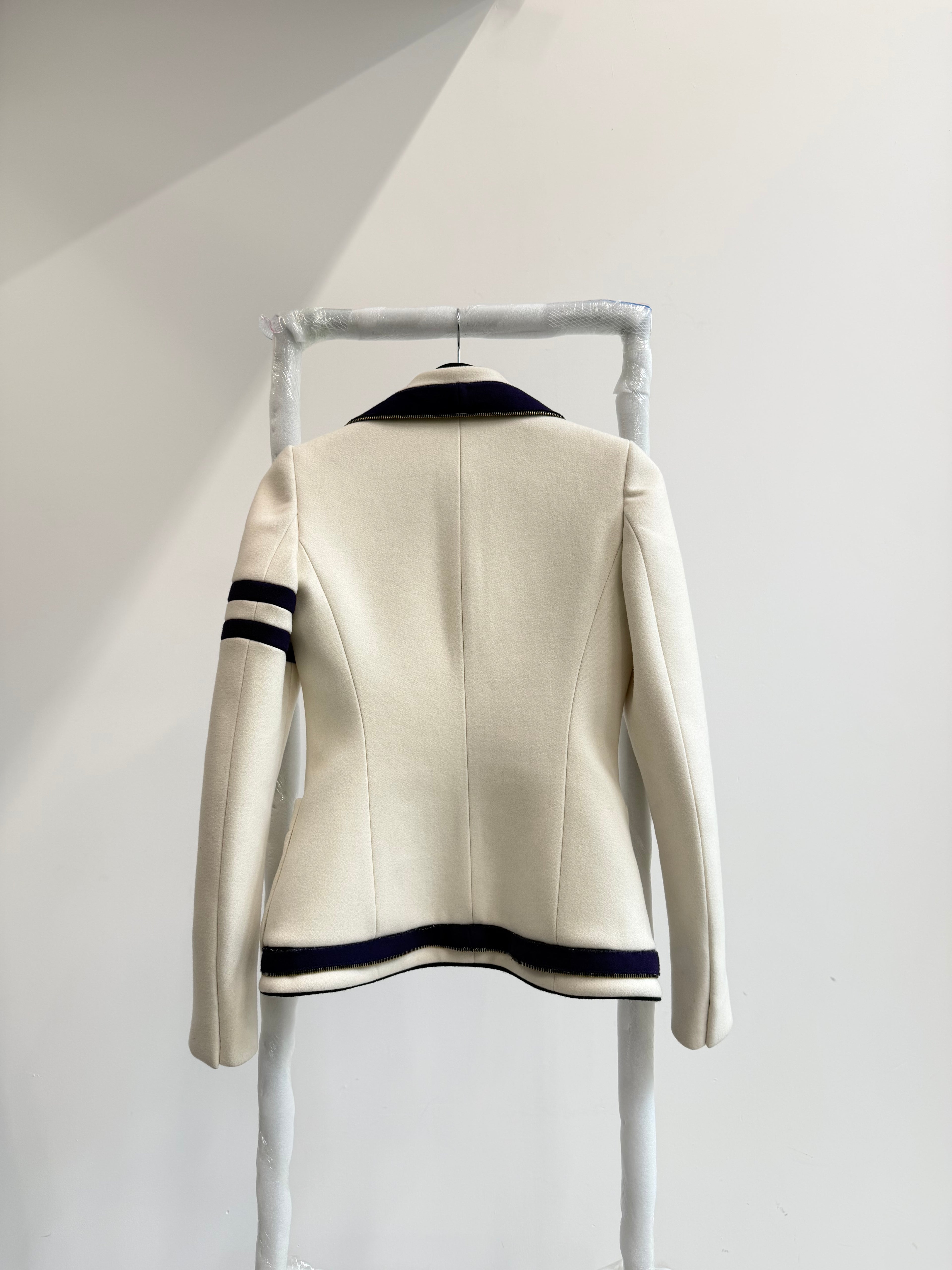 FW2007 Balenciaga by Nicolas Ghesquière Heavy Wool Blazer With Decorative Zipper Lapel