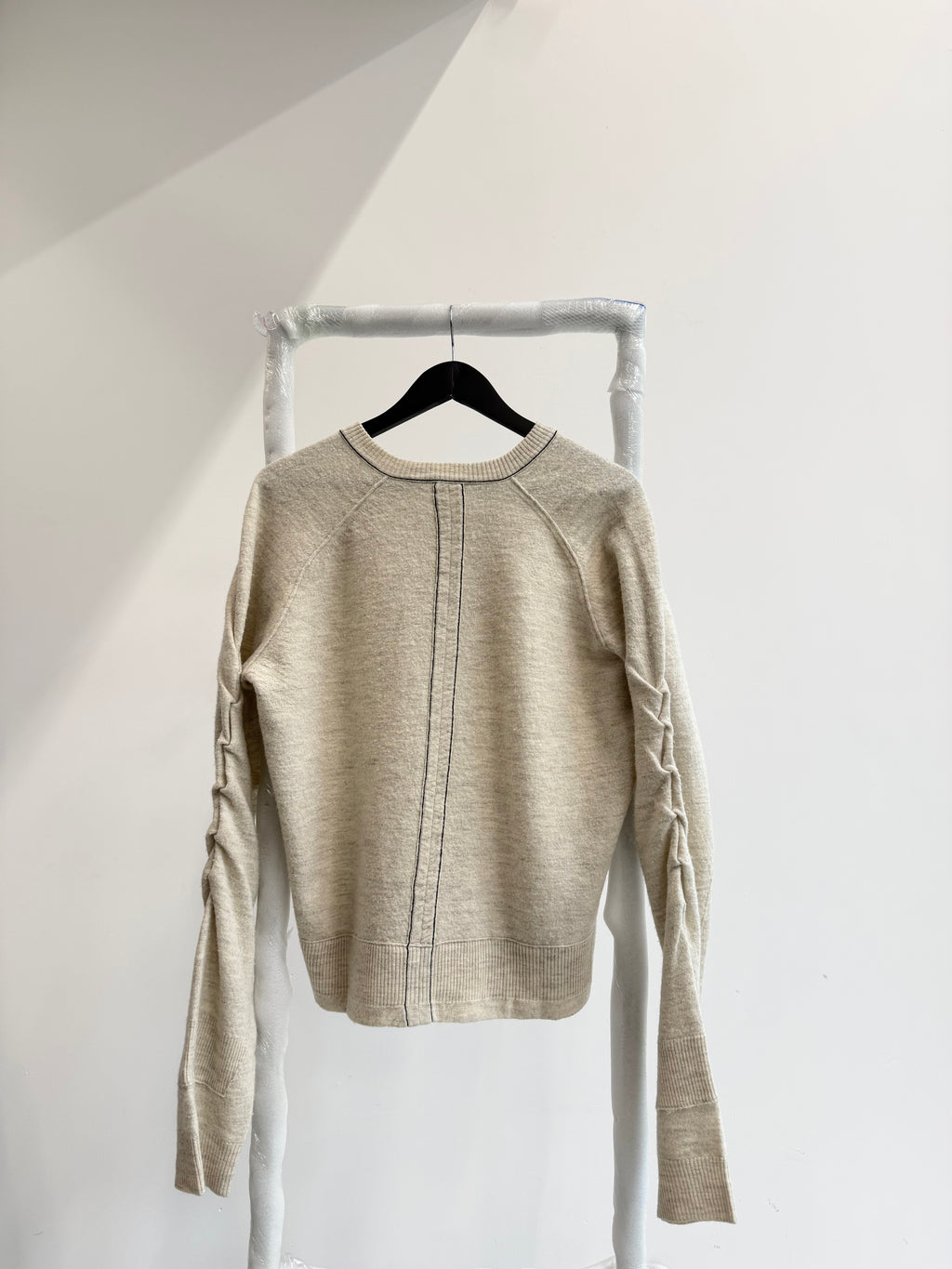 2010's Céline by Phoebe Philo Gathered Seams Sleeves V-Neck Knit