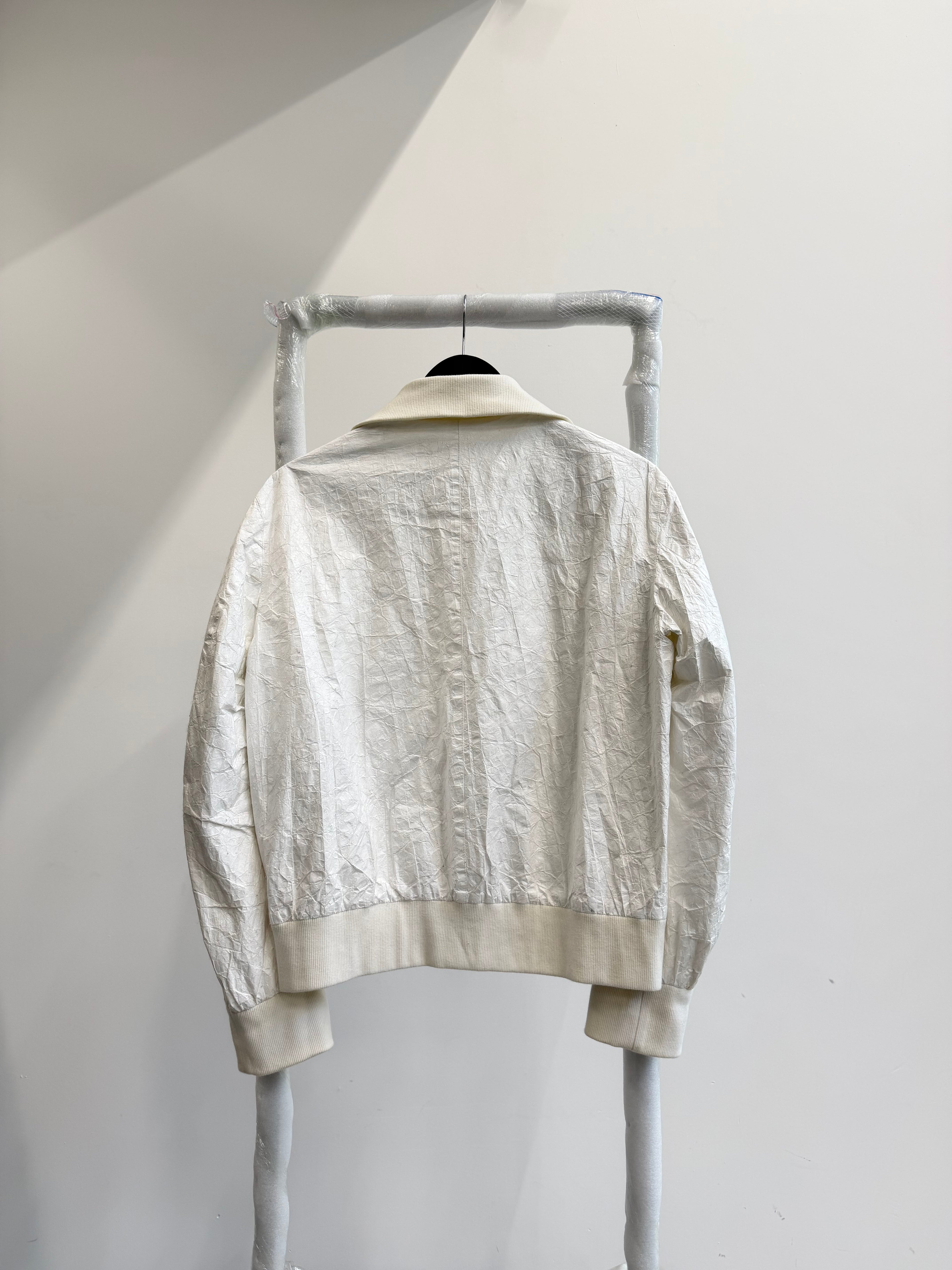 1997 Helmut Lang 100% Polyethylene High-Neck Bomber Jacket