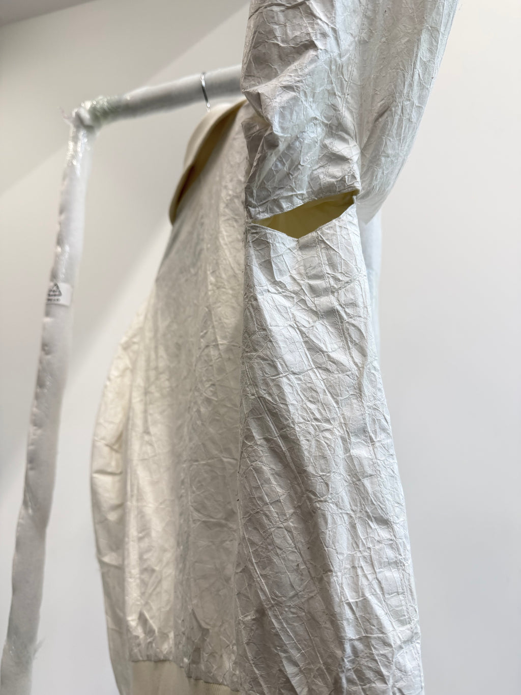1997 Helmut Lang 100% Polyethylene High-Neck Bomber Jacket