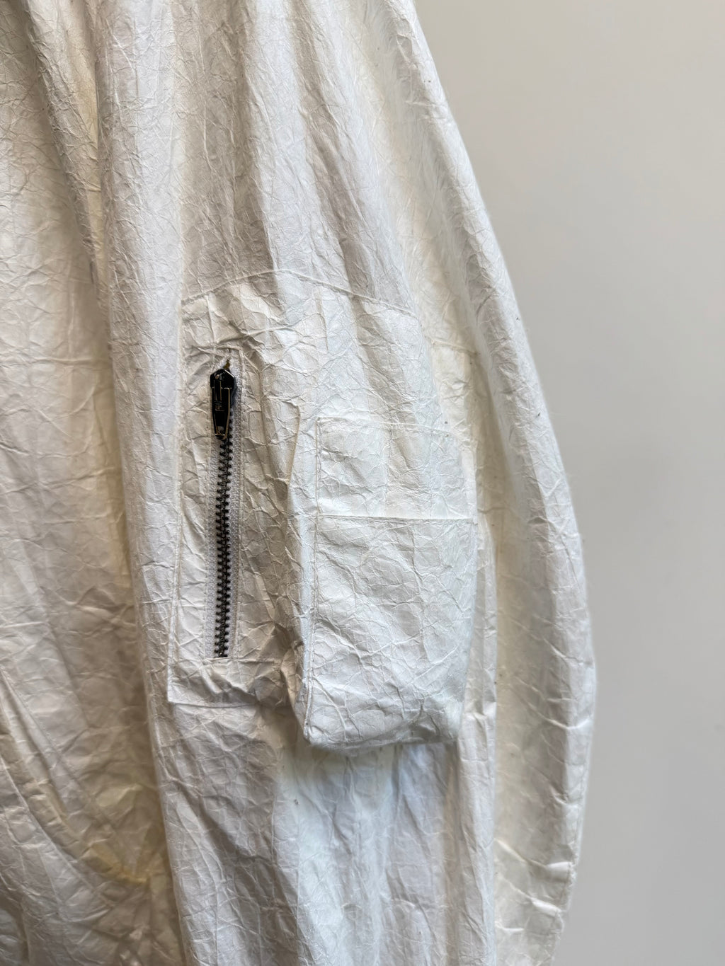 1997 Helmut Lang 100% Polyethylene High-Neck Bomber Jacket