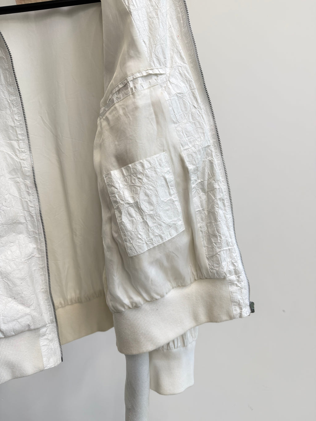 1997 Helmut Lang 100% Polyethylene High-Neck Bomber Jacket