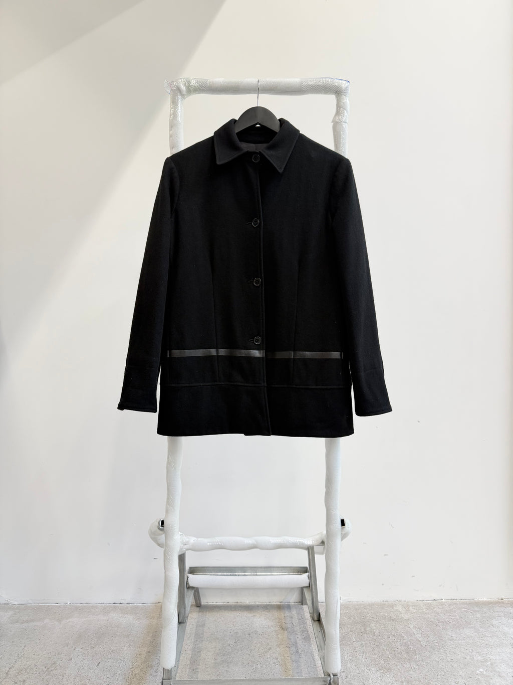 1997 Helmut Lang Resin Stripe Wool Coat