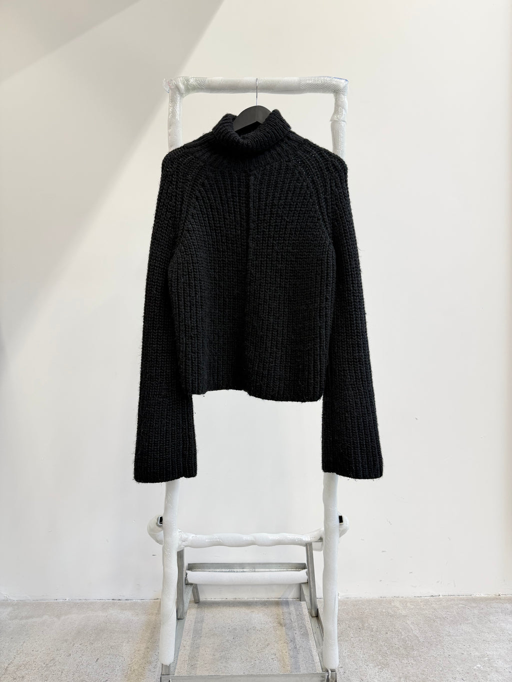 2000's Balenciaga by Nicolas Ghesquière Turtleneck Wool Knit With Contrasting Back Panel