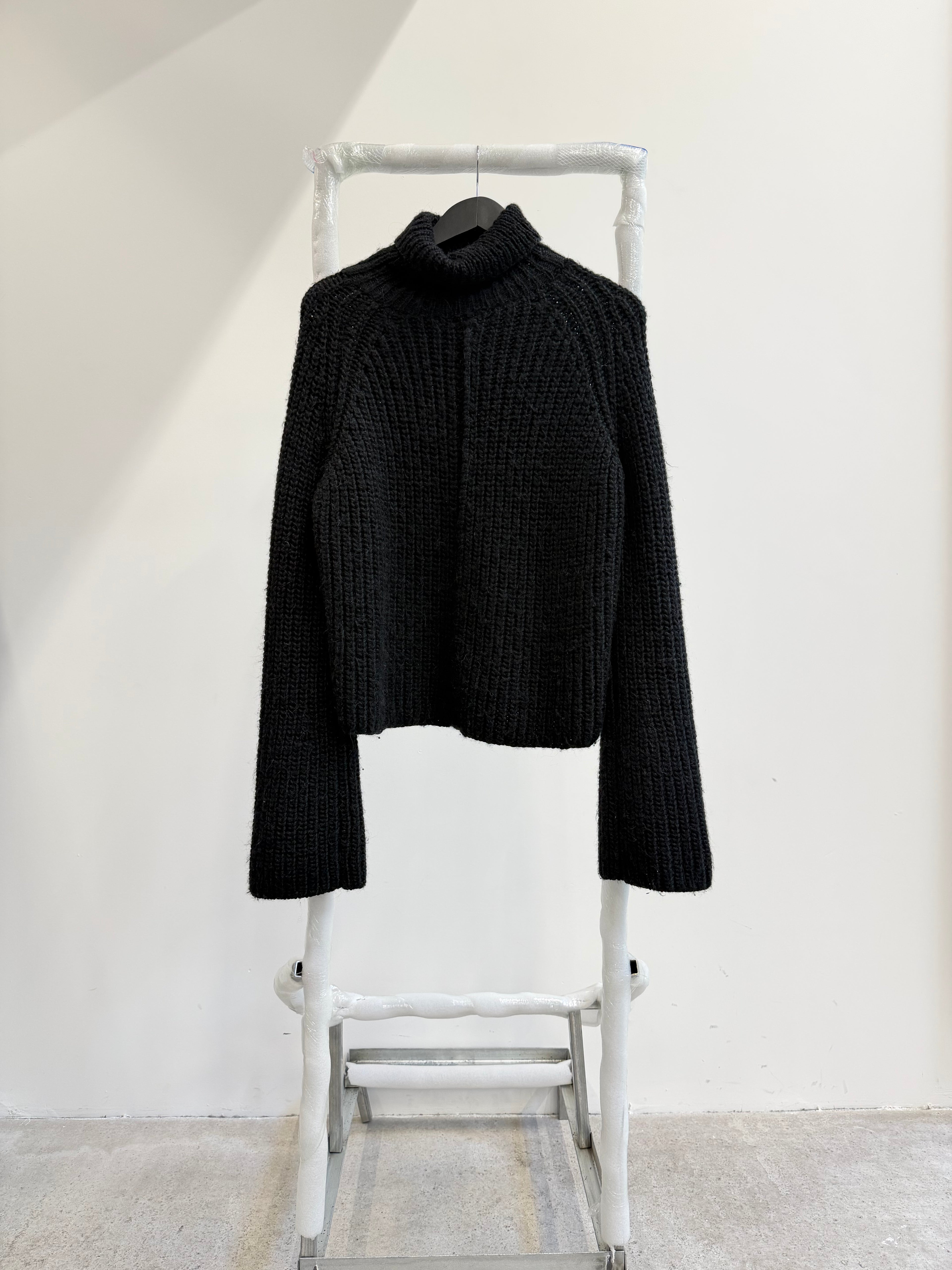2000's Balenciaga by Nicolas Ghesquière Turtleneck Wool Knit With Contrasting Back Panel