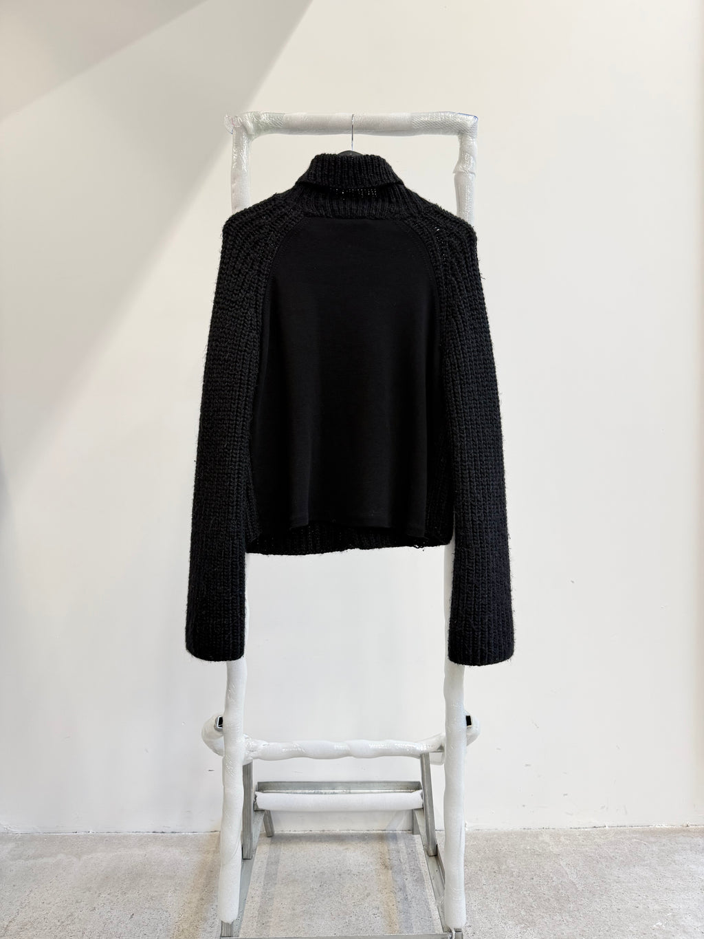 2000's Balenciaga by Nicolas Ghesquière Turtleneck Wool Knit With Contrasting Back Panel