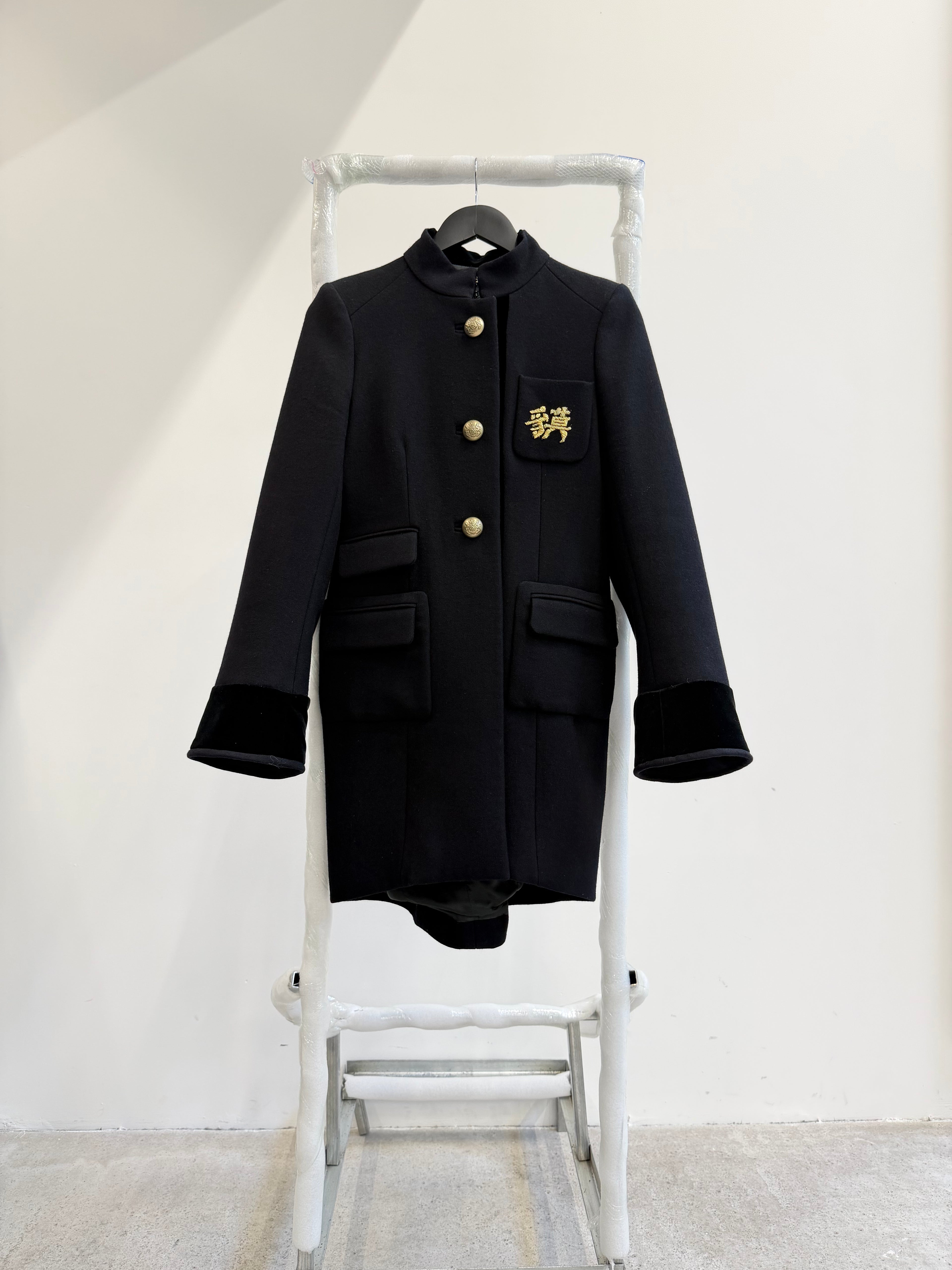 FW2007 Balenciaga by Nicolas Ghesquière Wool Coat With Chinese Embroidery