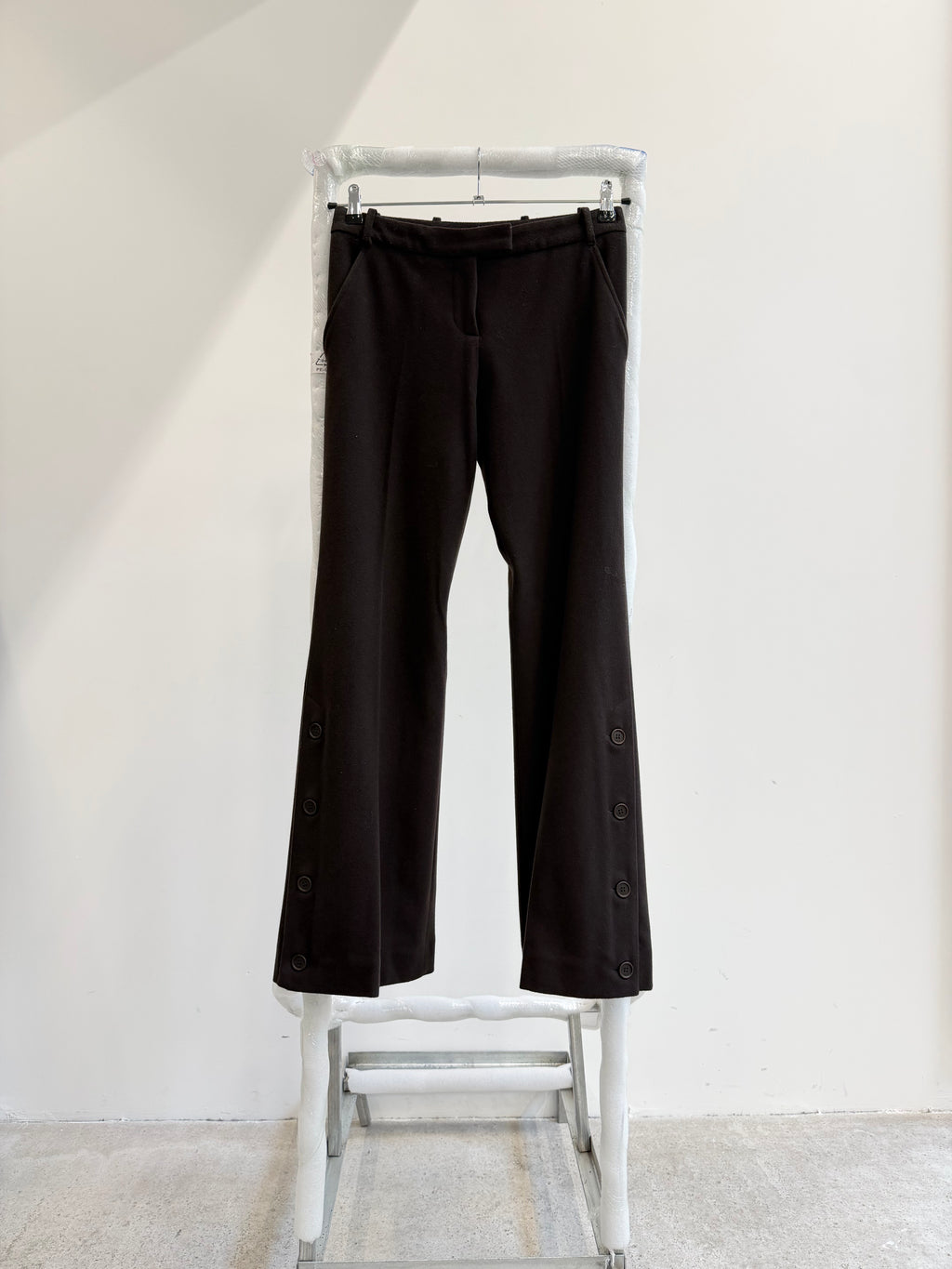 AW2001 Alexander McQueen Flare Brown Wool Trousers