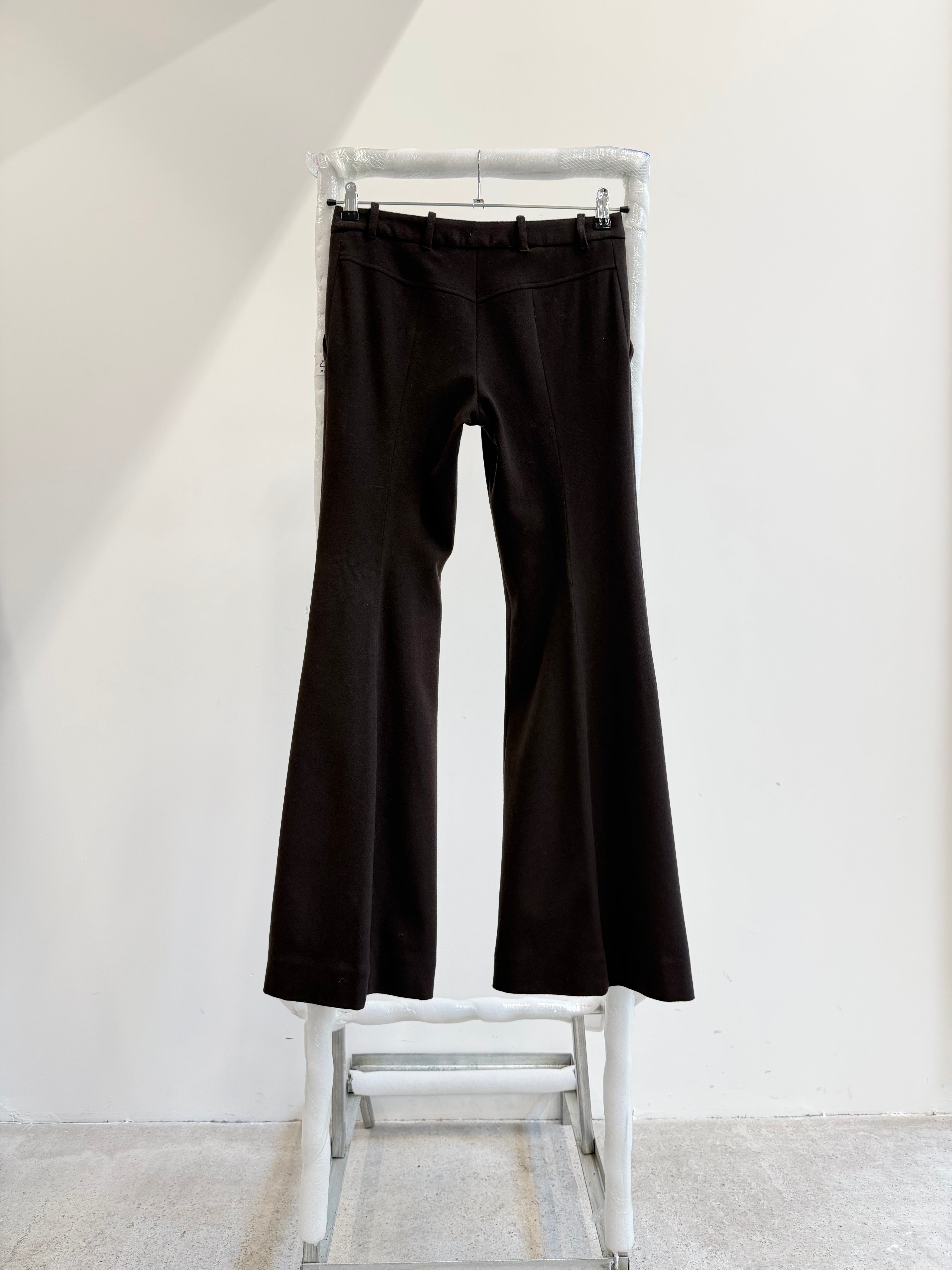 AW2001 Alexander McQueen Flare Brown Wool Trousers