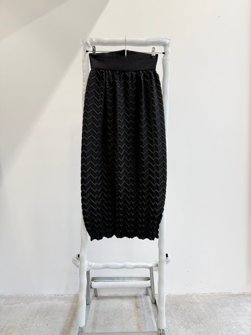 1980's Romeo Gigli Plissé Patterned Maxi Skirt