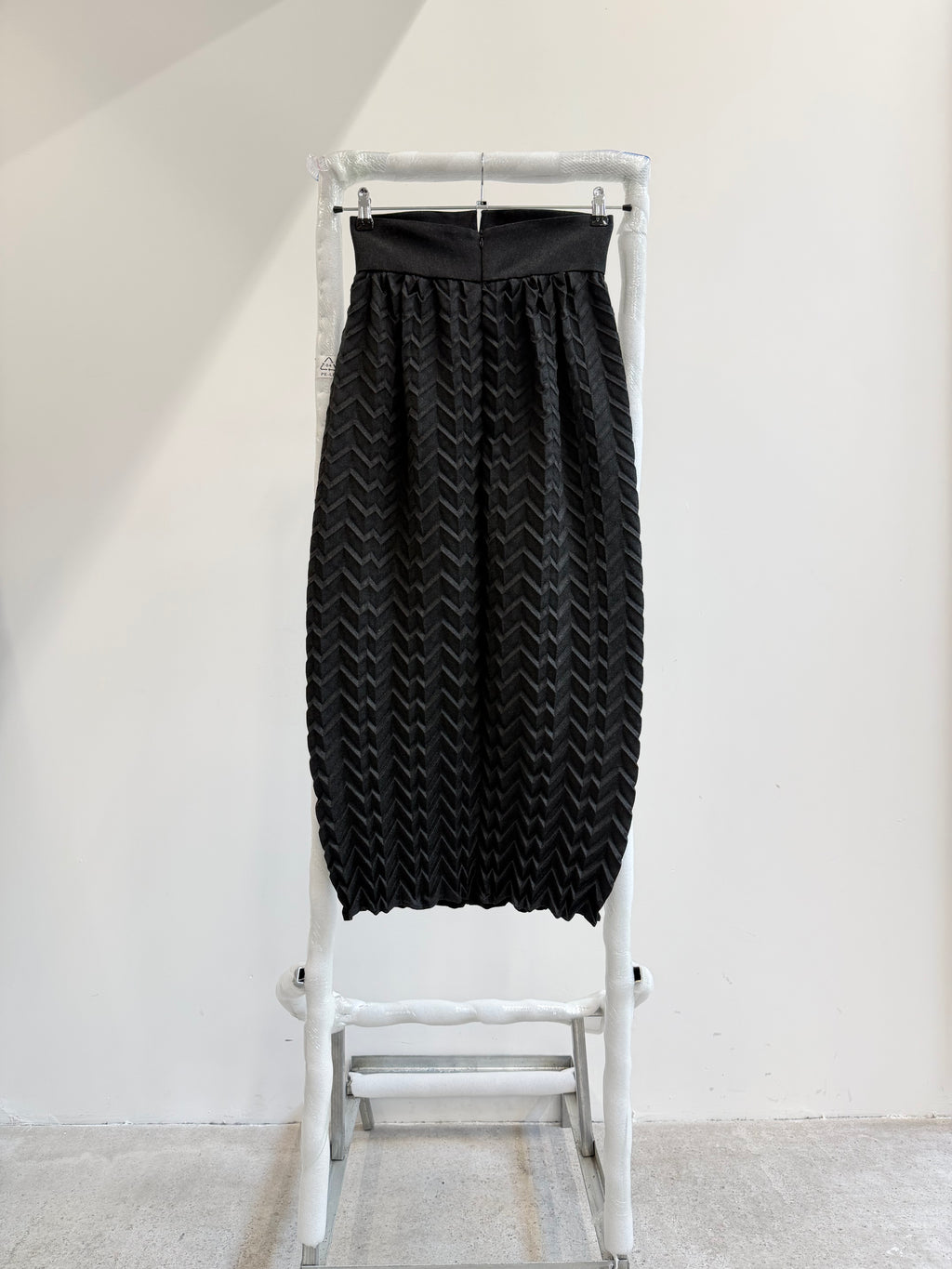 1980's Romeo Gigli Plissé Patterned Maxi Skirt