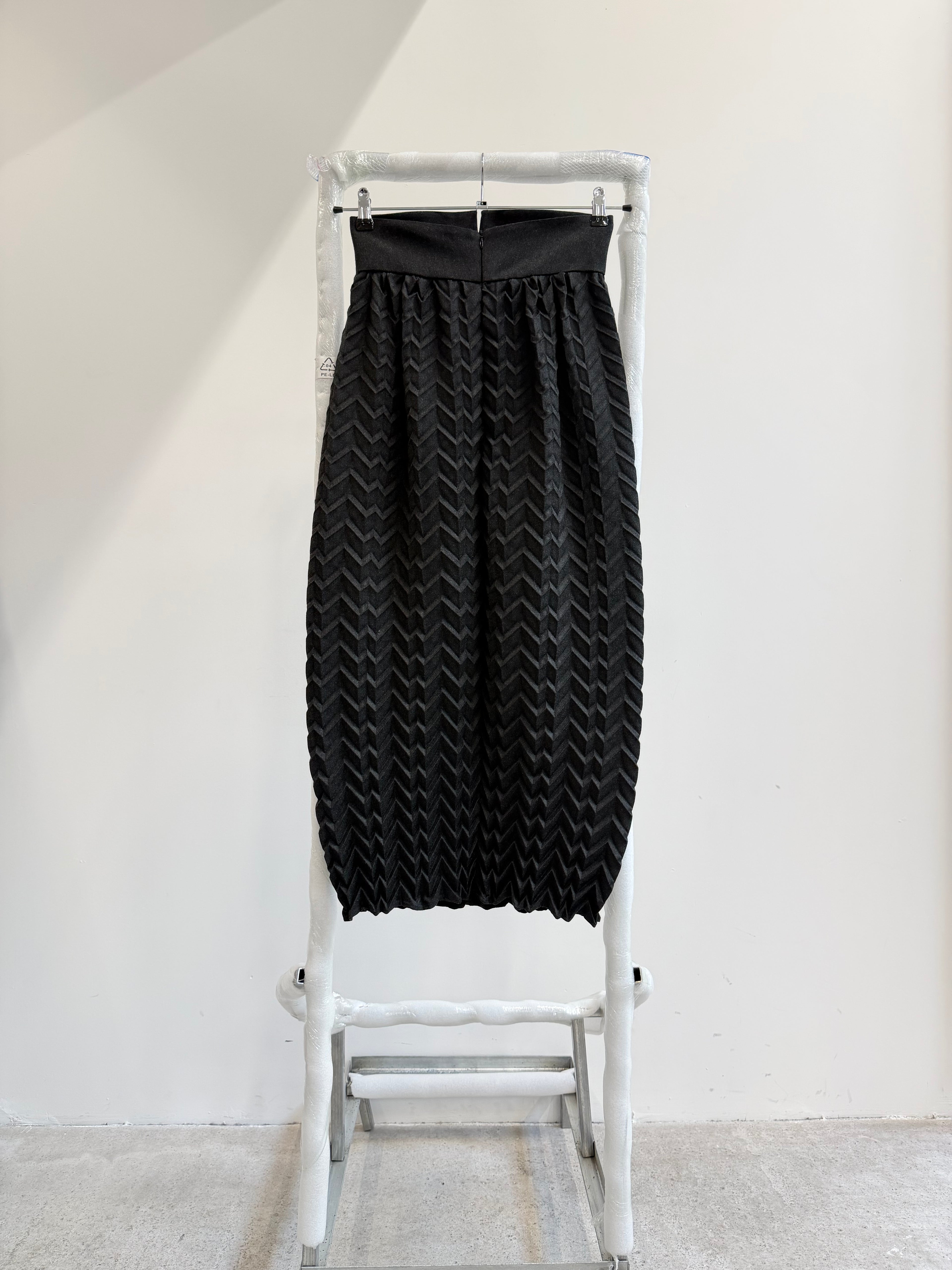 1980's Romeo Gigli Plissé Patterned Maxi Skirt