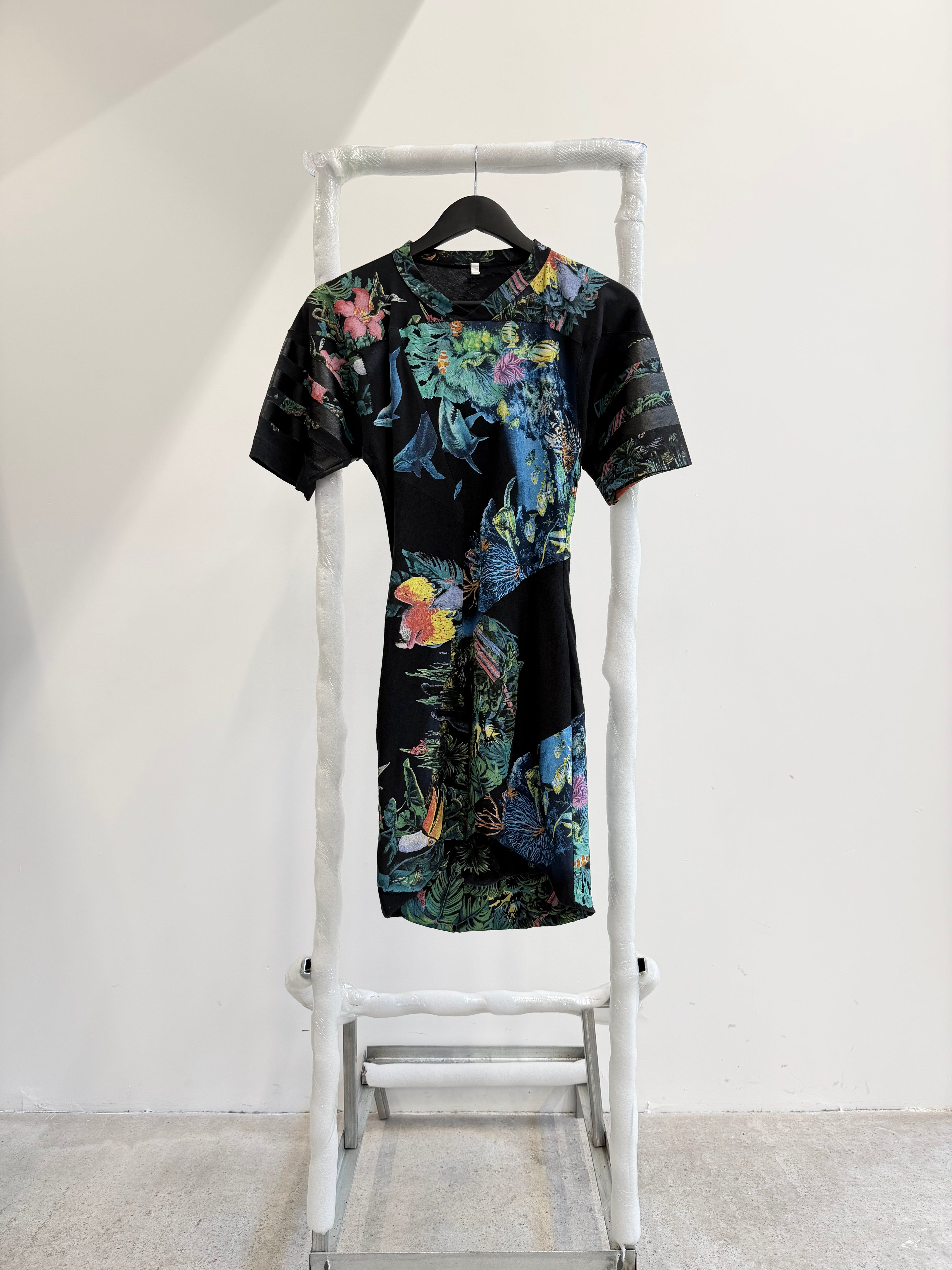 SS2003 Balenciaga by Nicolas Ghesquière Scuba Dress With Plastisol Strips