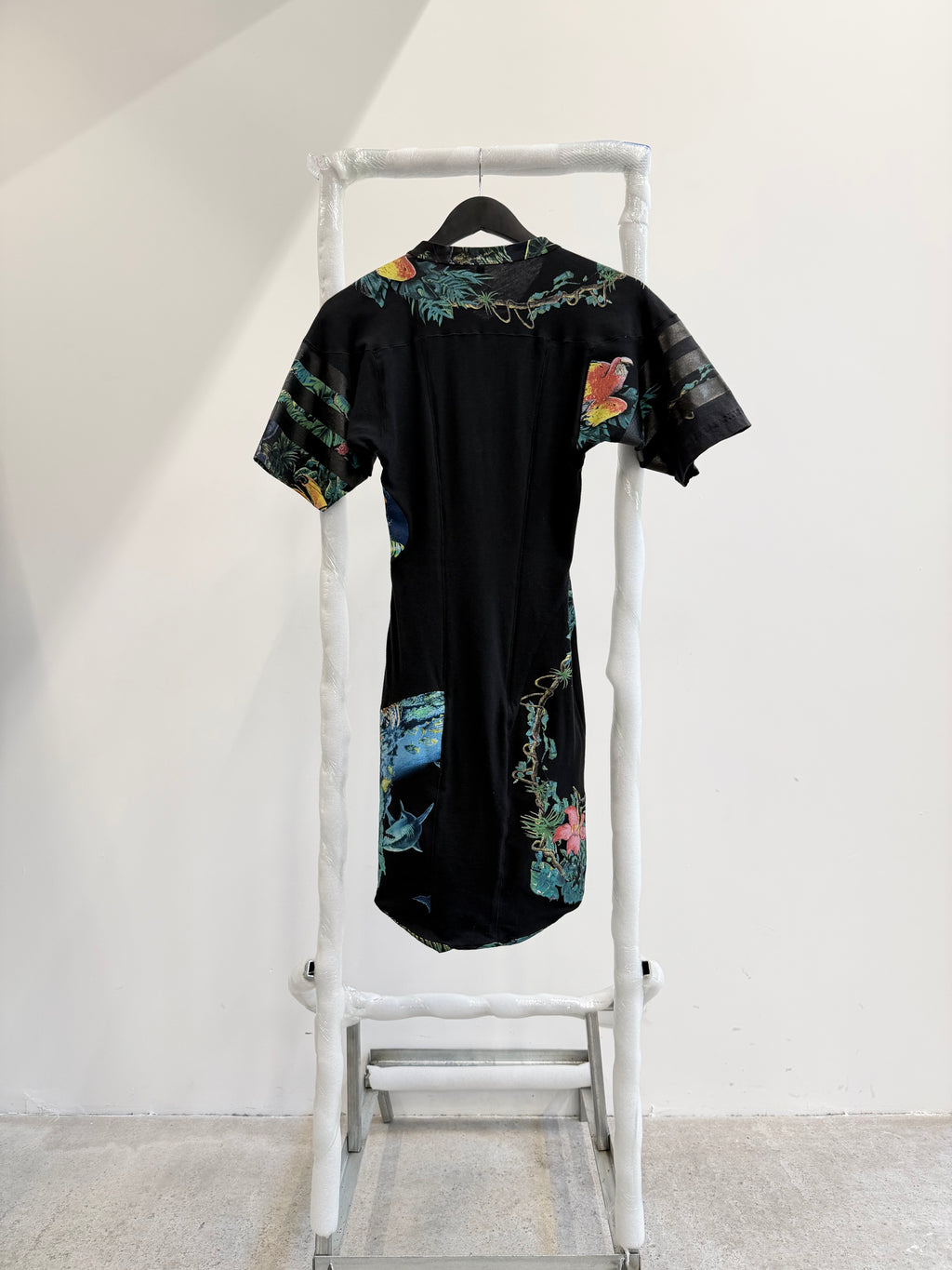 SS2003 Balenciaga by Nicolas Ghesquière Scuba Dress With Plastisol Strips