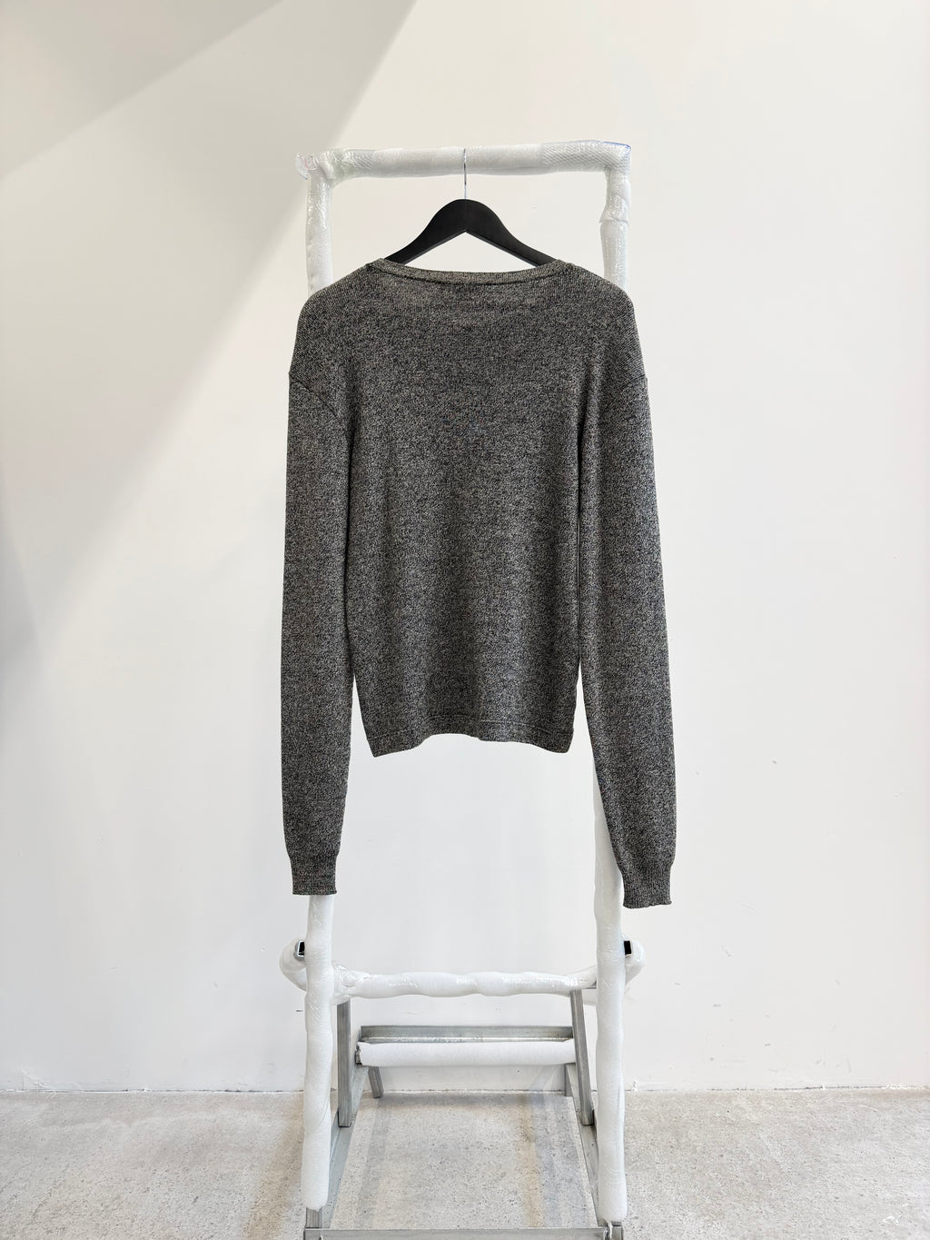 SS2002 Raf Simons Cashmere Salt And Pepper Knit With Patches