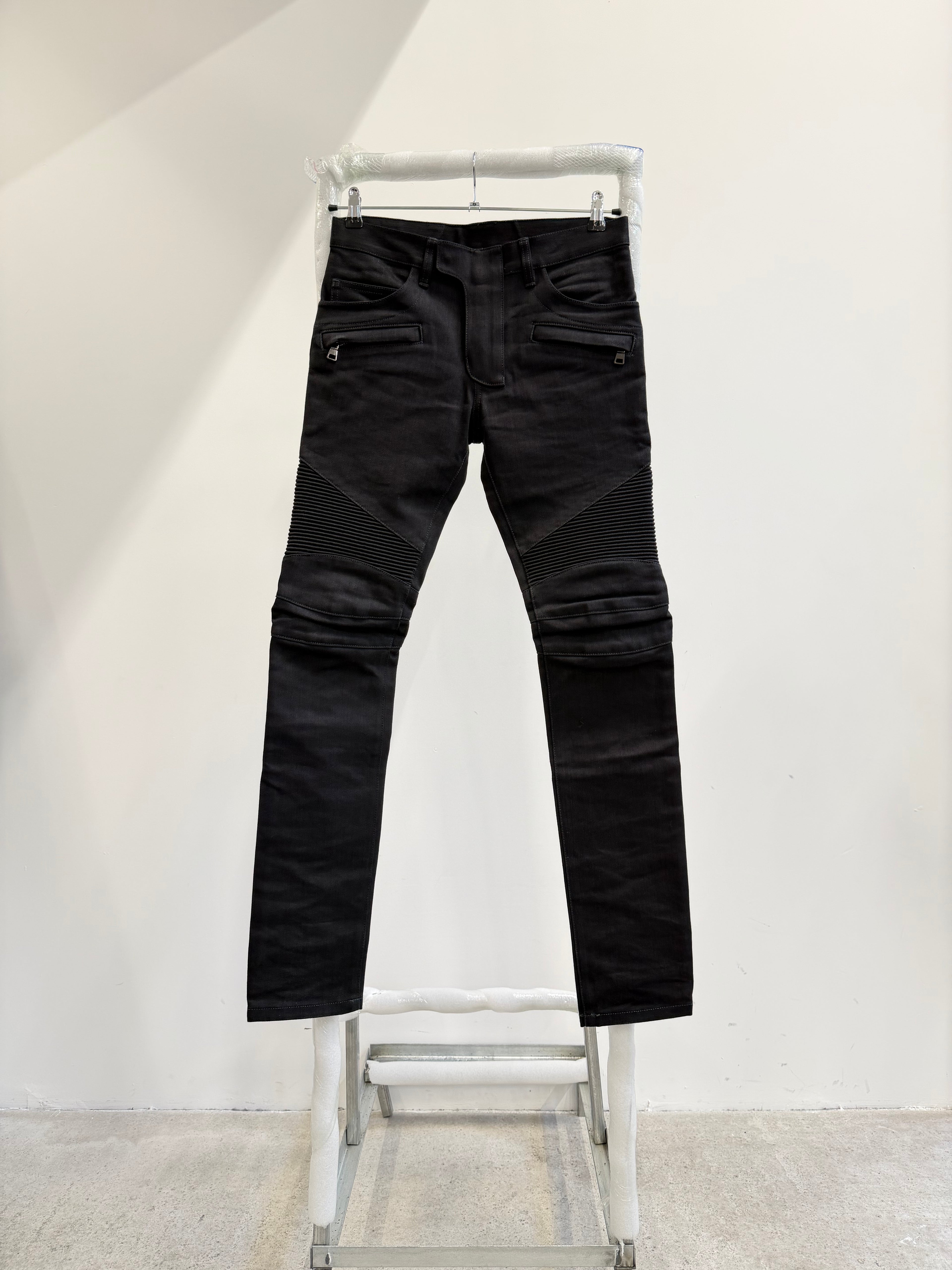 2010 Balmain by Christophe Decarnin Biker Denim Pants
