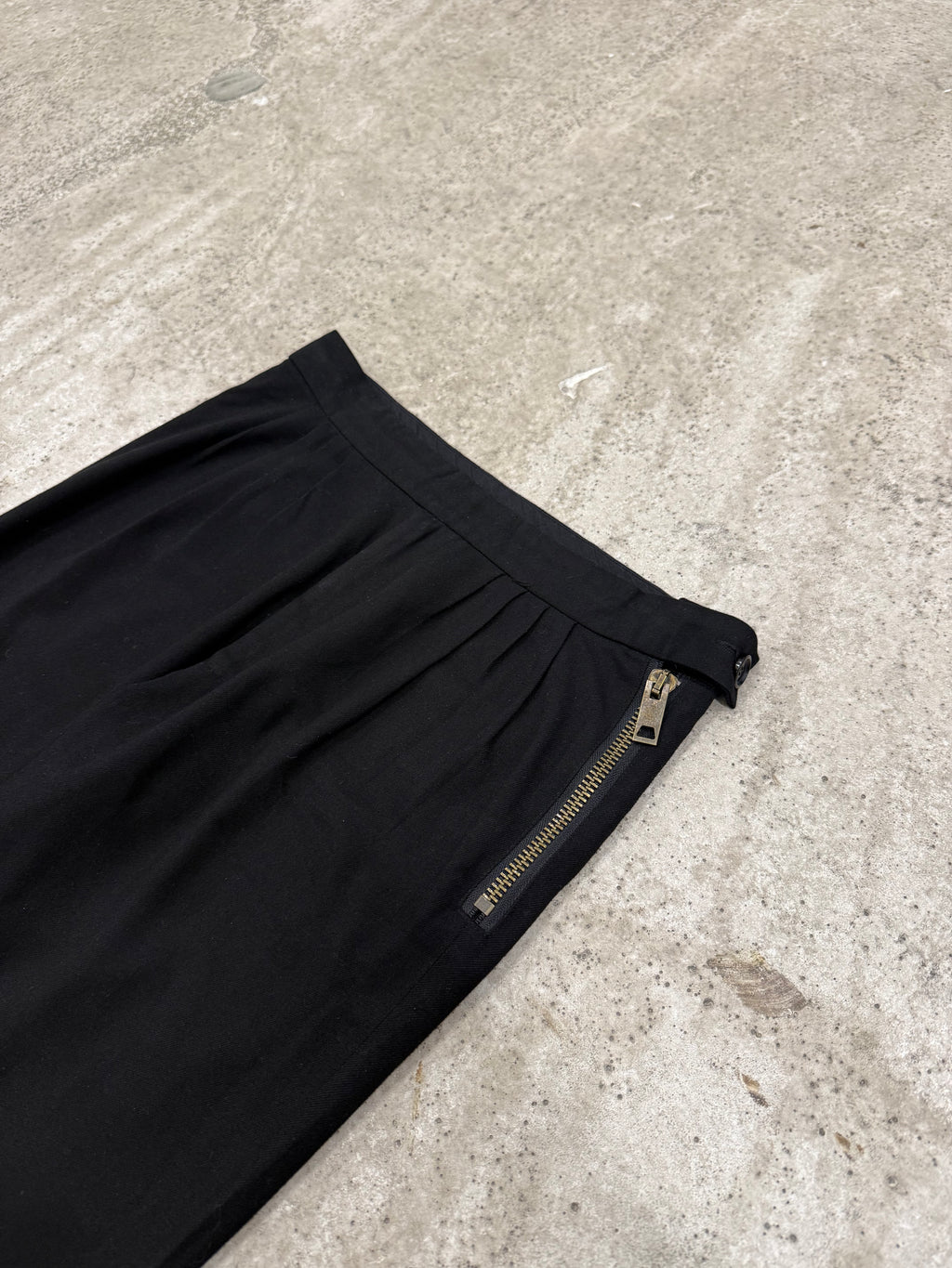 AW2000-2001 Raf Simons 'Confusion' Wool Pleated Wide Pants With Heavy Zipper