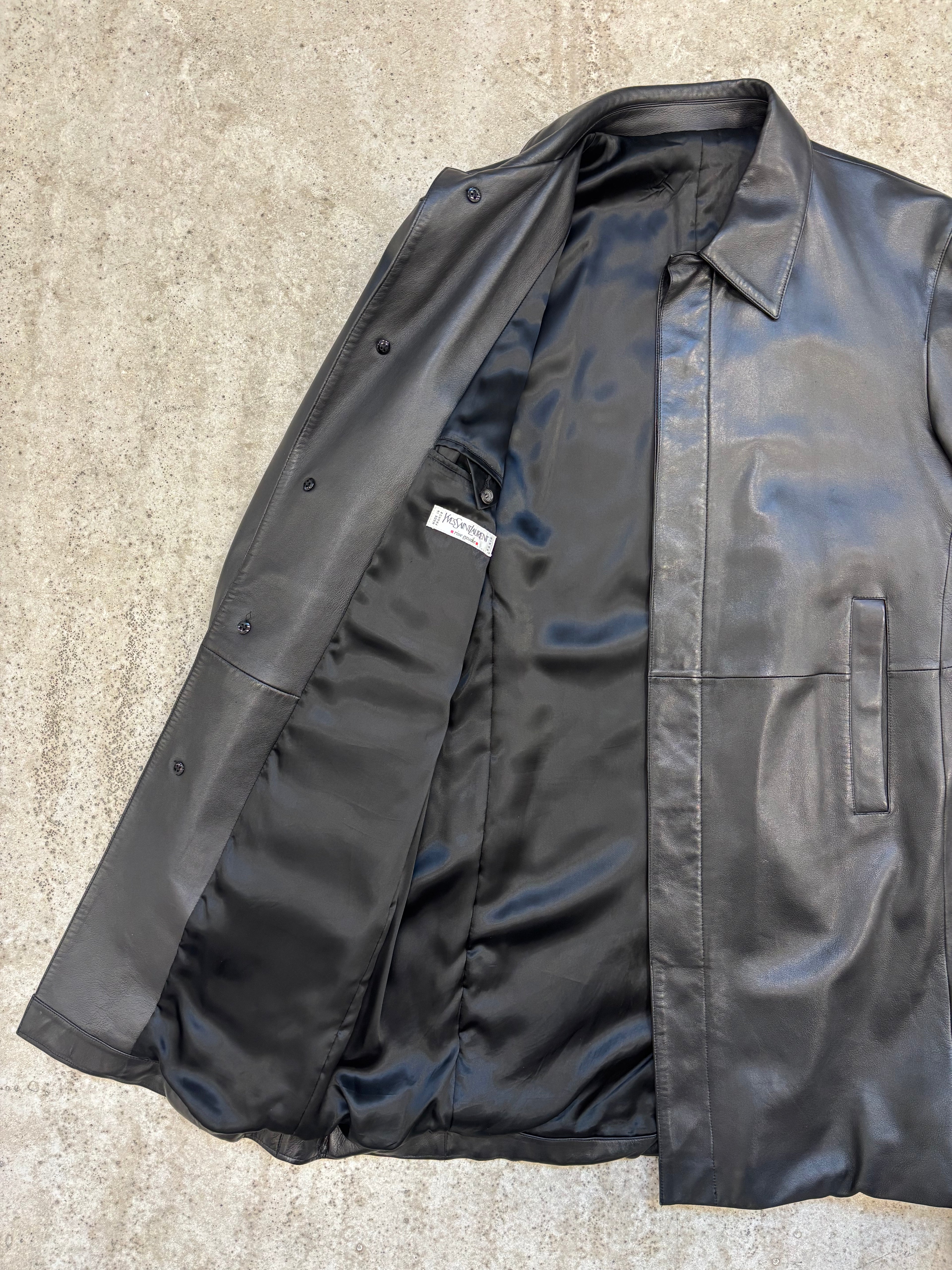 FW1999 Yves Saint Laurent Rive Gauche by Hedi Slimane Plongé Lamb Jacket