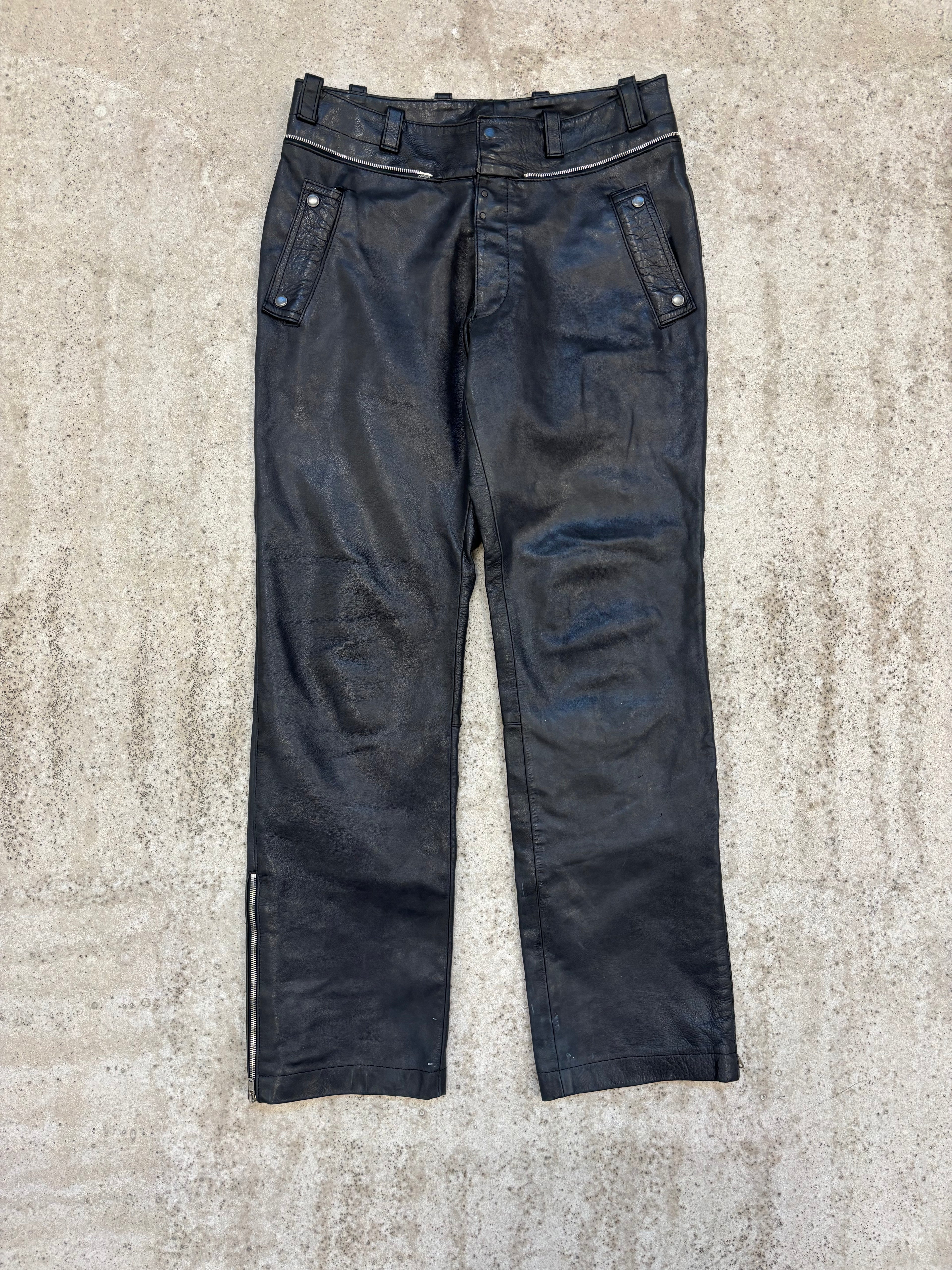 SS2006 Martin Margiela Black Leather Biker Pants