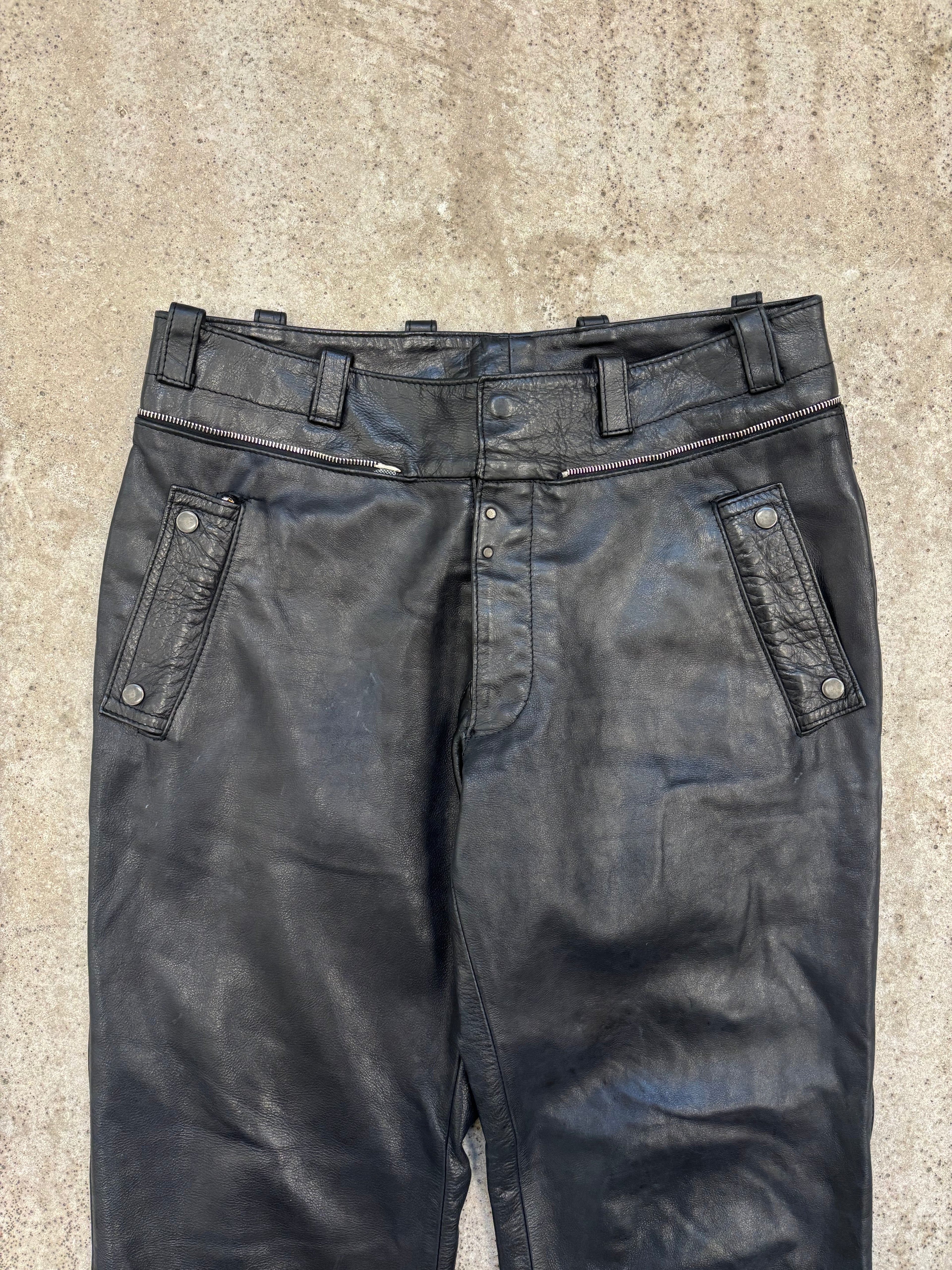 SS2006 Martin Margiela Black Leather Biker Pants