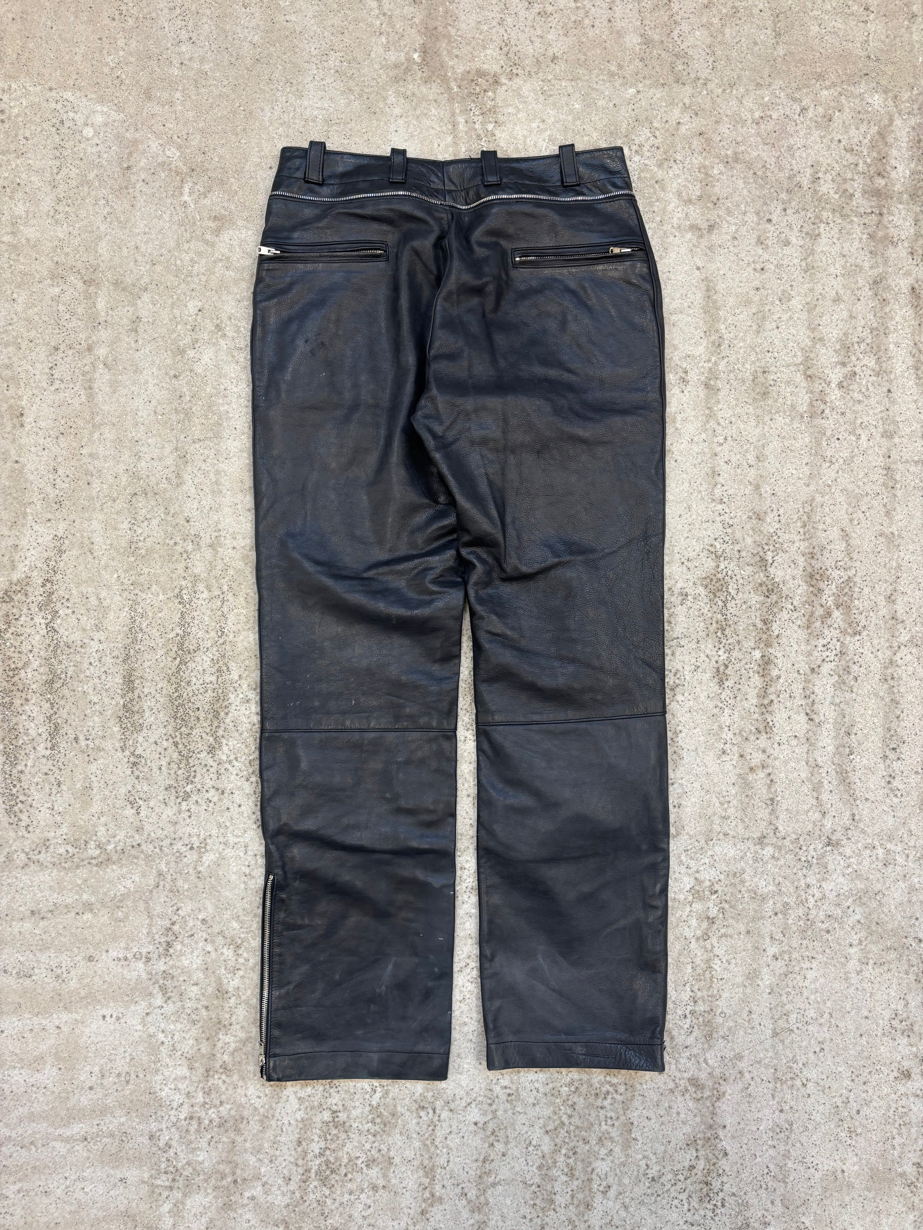 SS2006 Martin Margiela Black Leather Biker Pants