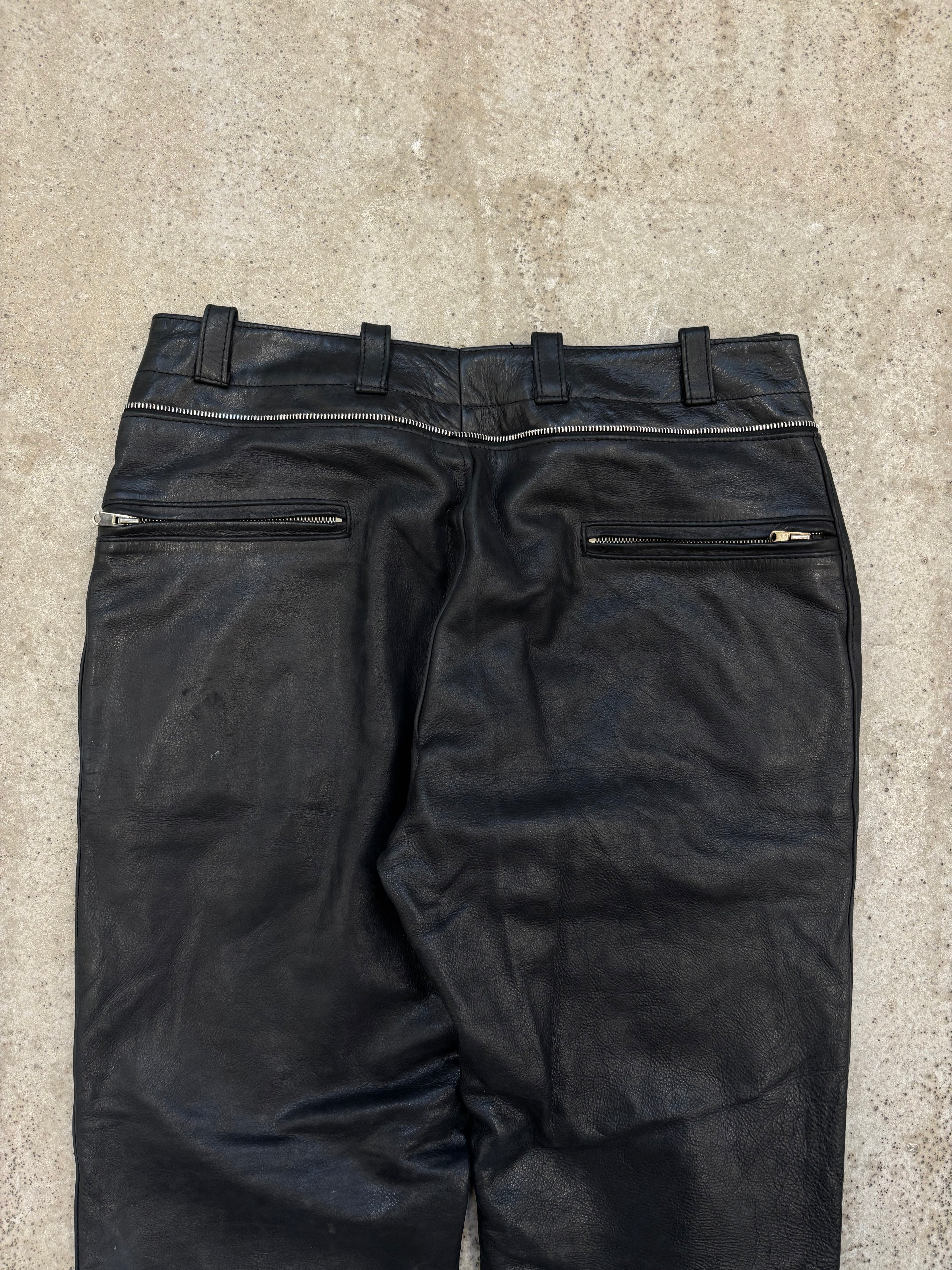 SS2006 Martin Margiela Black Leather Biker Pants