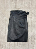 1990's Alaïa Leather Shell Closure Darted Skirt