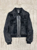 1990's Veronique Branquinho Rabbit Fur & Leather Bomber Jacket