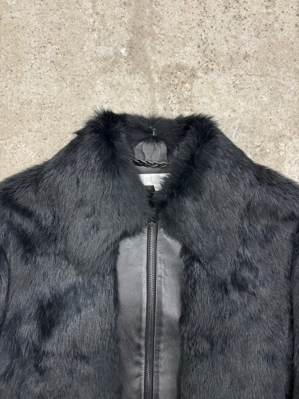 1990's Veronique Branquinho Rabbit Fur & Leather Bomber Jacket