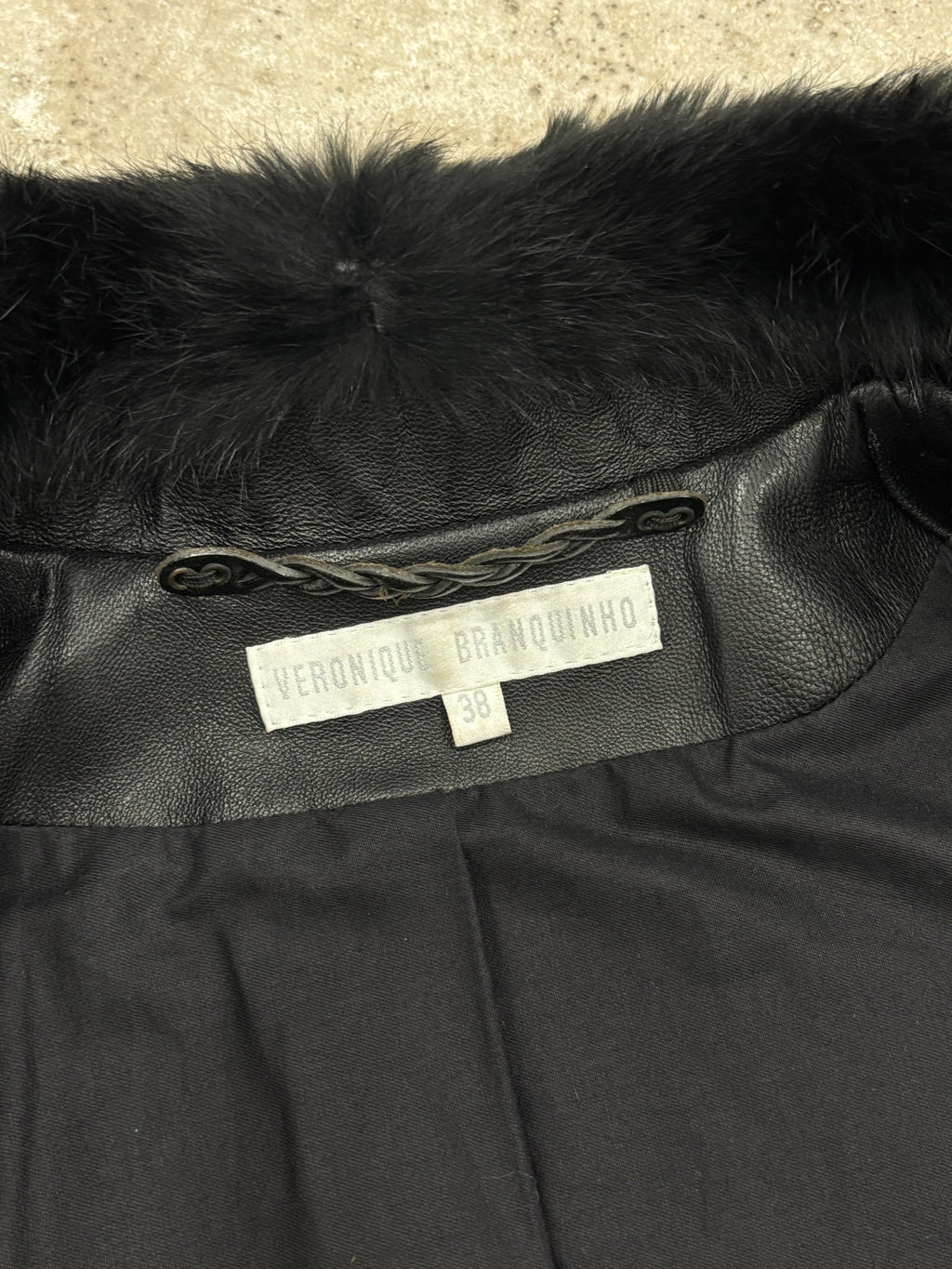 1990's Veronique Branquinho Rabbit Fur & Leather Bomber Jacket