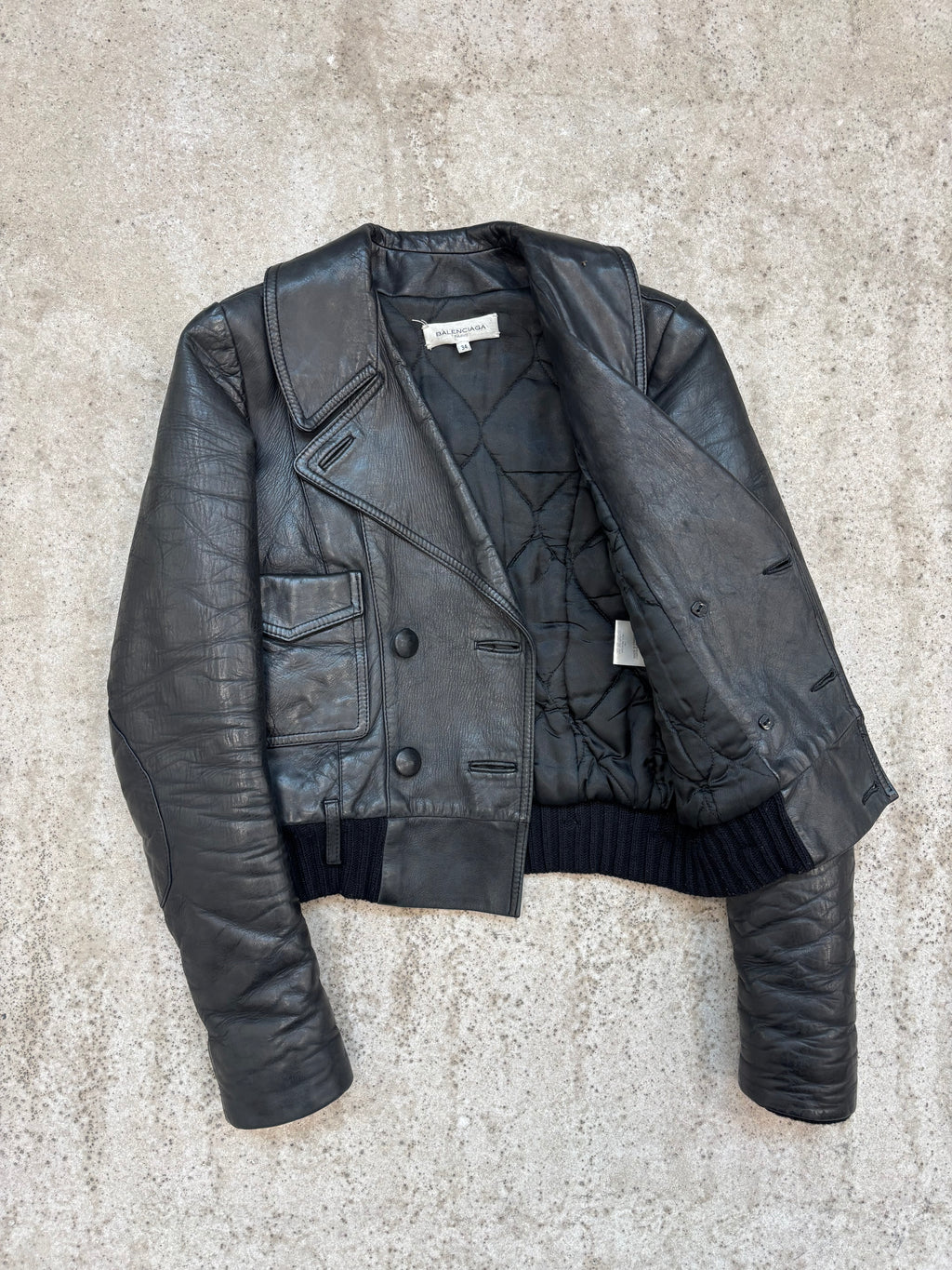 AW2002 Balenciaga by Nicolas Ghesquière Cropped Leather Jacket