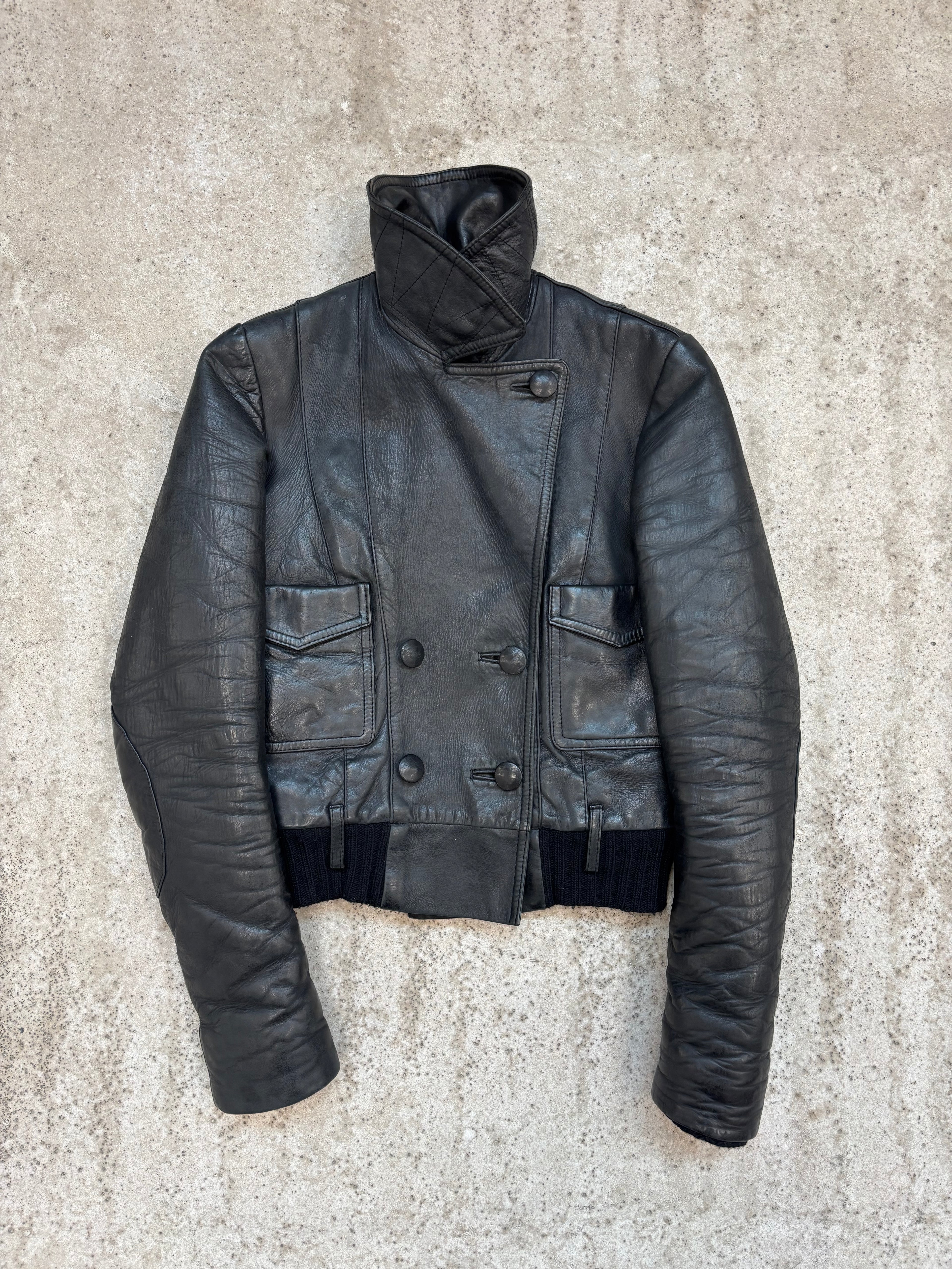 AW2002 Balenciaga by Nicolas Ghesquière Cropped Leather Jacket