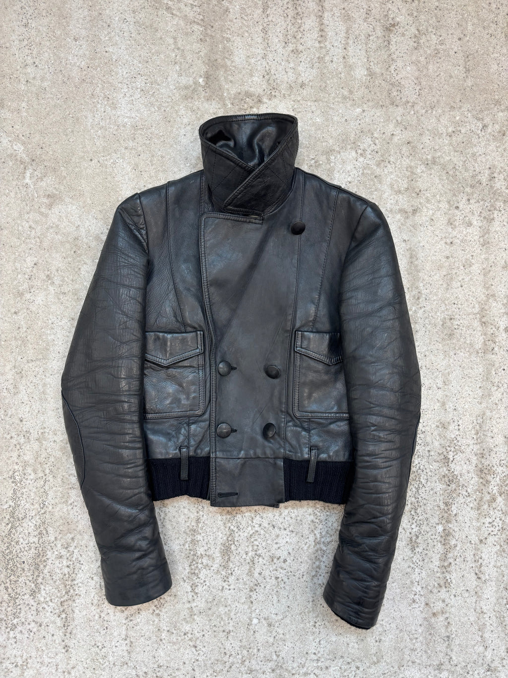 AW2002 Balenciaga by Nicolas Ghesquière Cropped Leather Jacket