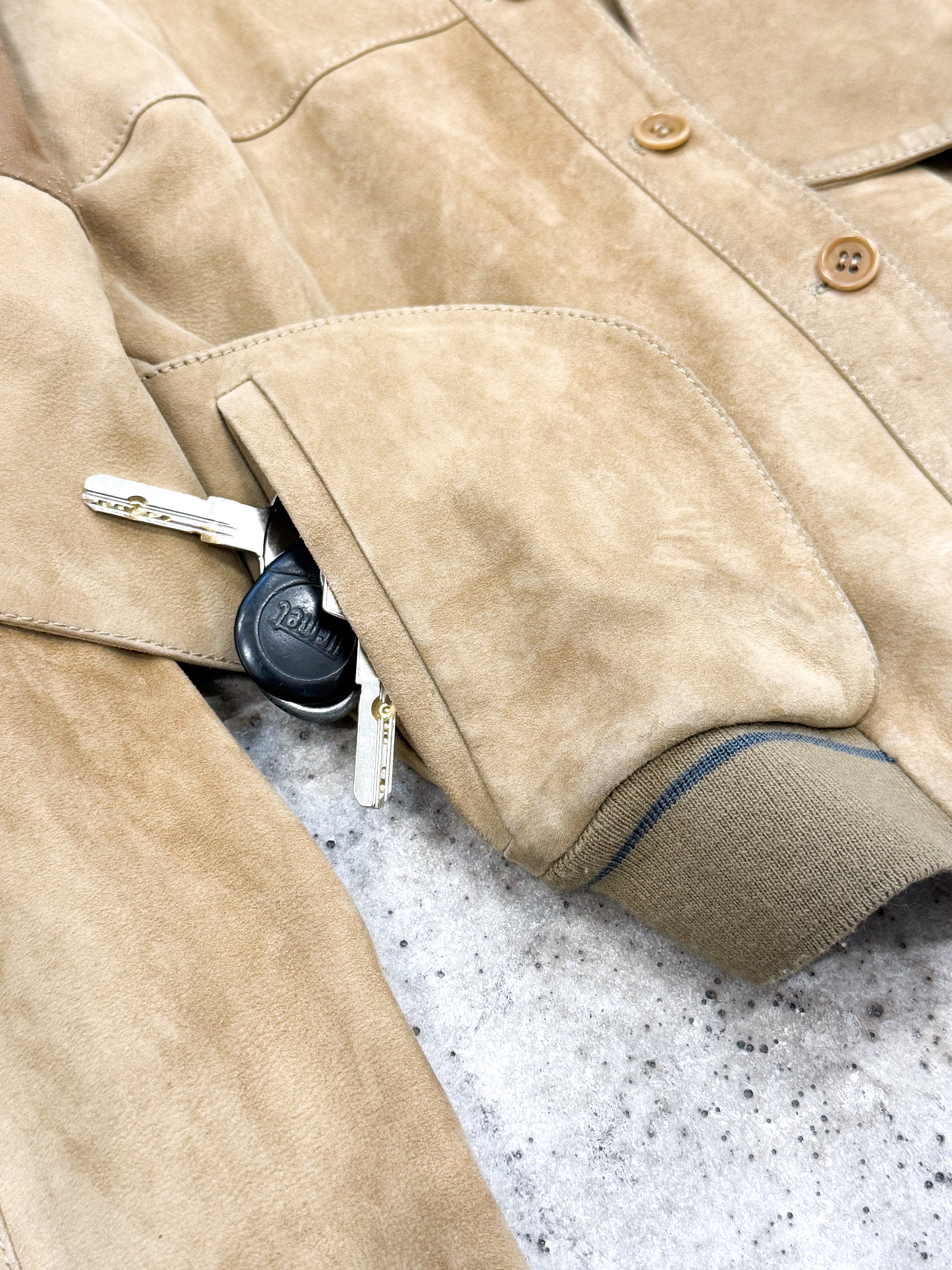 SS2004 Hussein Chalayan 'Temporal Meditations' Layered Suede Jacket