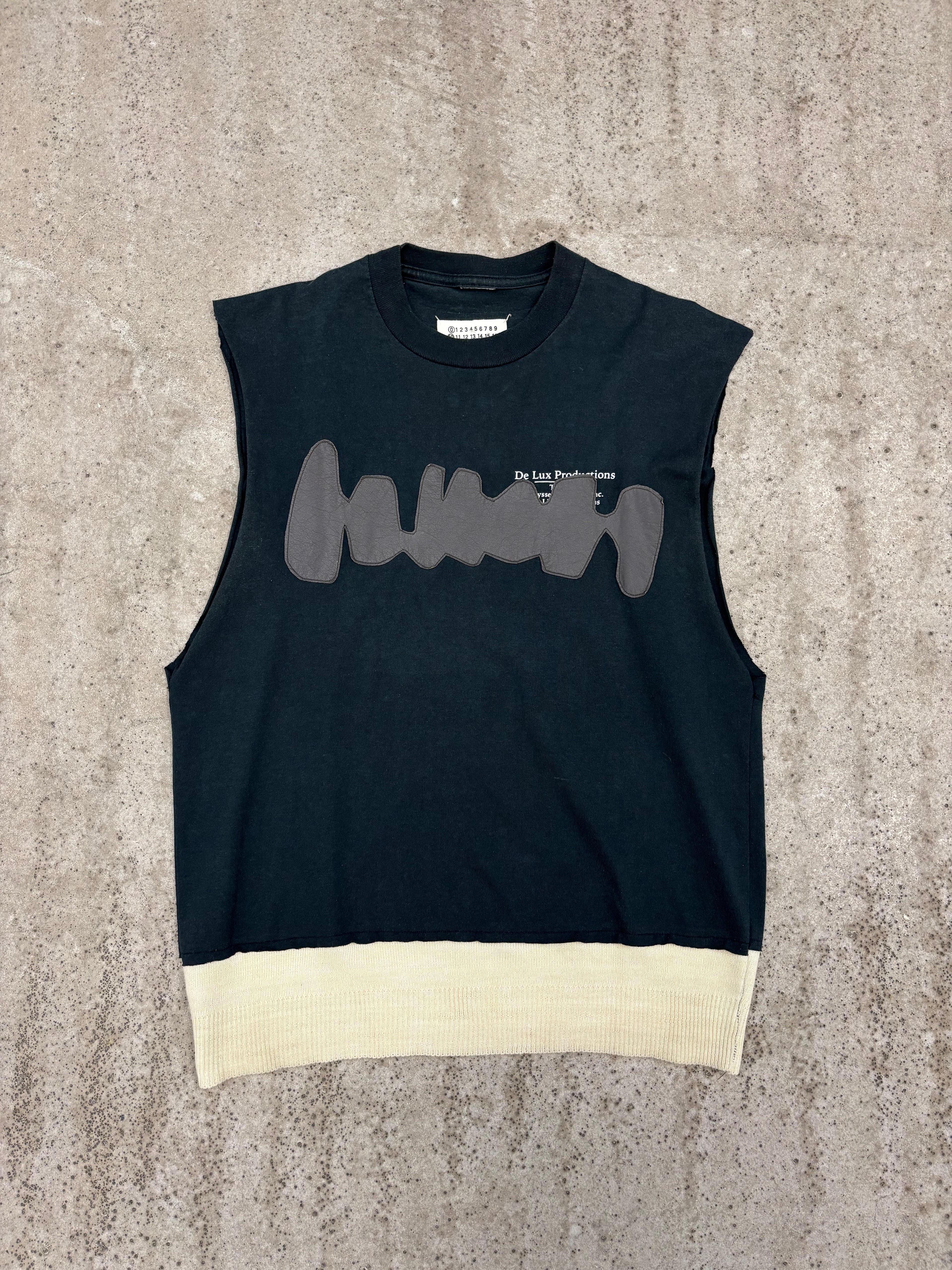 SS2005 Margiela Artisanal Hybrid Tanktop with Leather And Wool Inserts