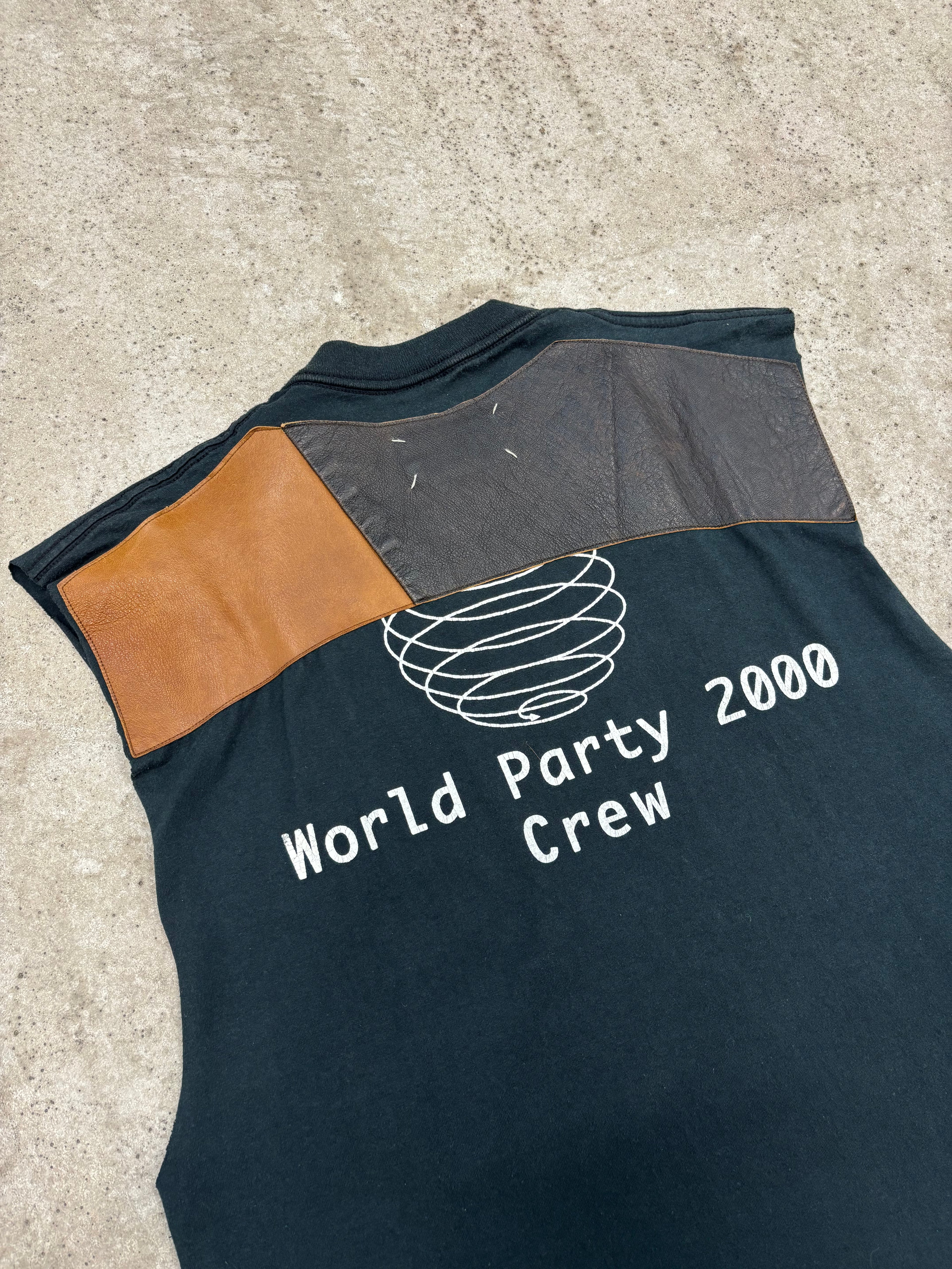 SS2005 Martin Margiela Artisanal Hybrid Tanktop With Leather And Wool Inserts