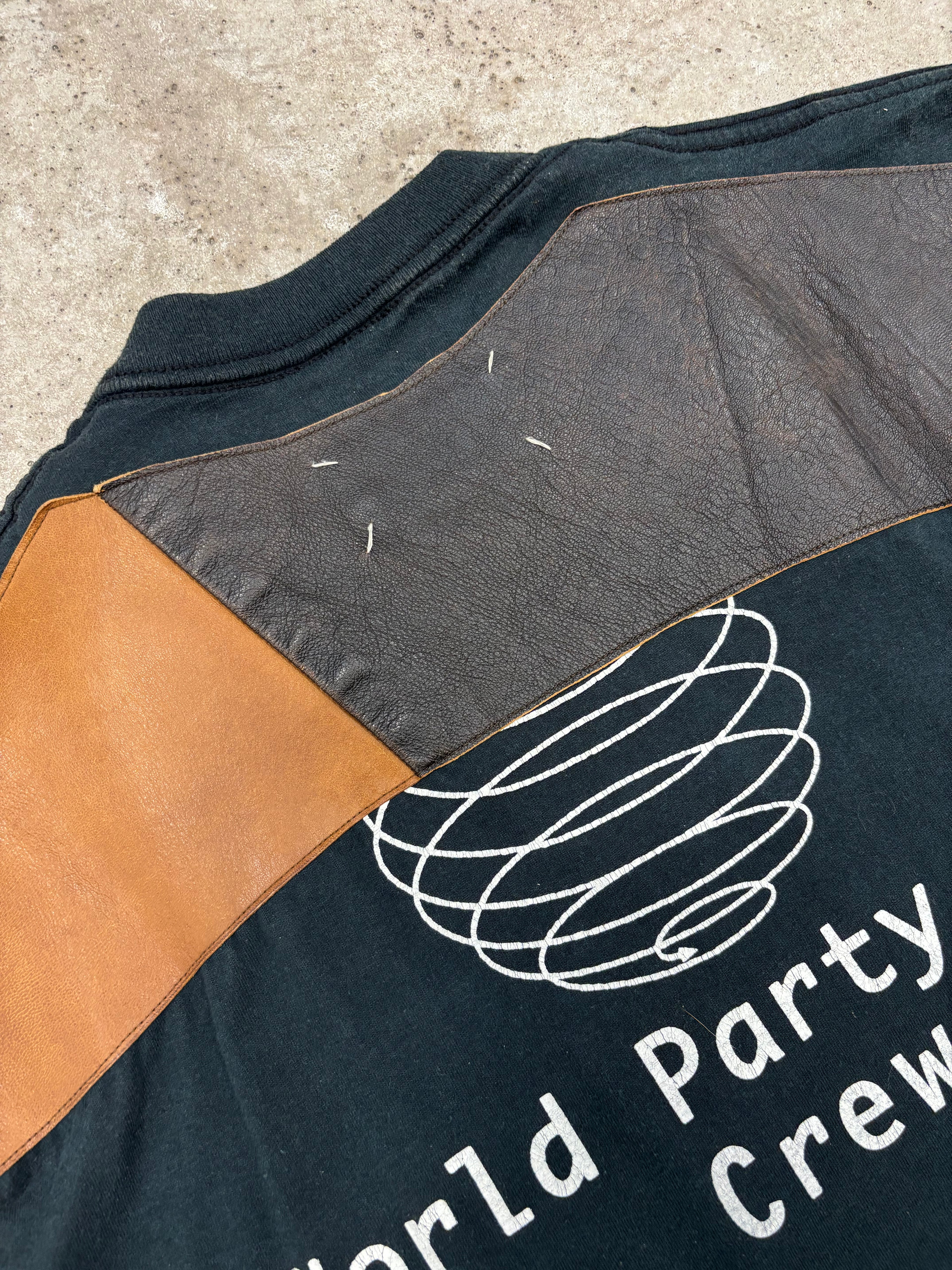 SS2005 Martin Margiela Artisanal Hybrid Tanktop With Leather And Wool Inserts