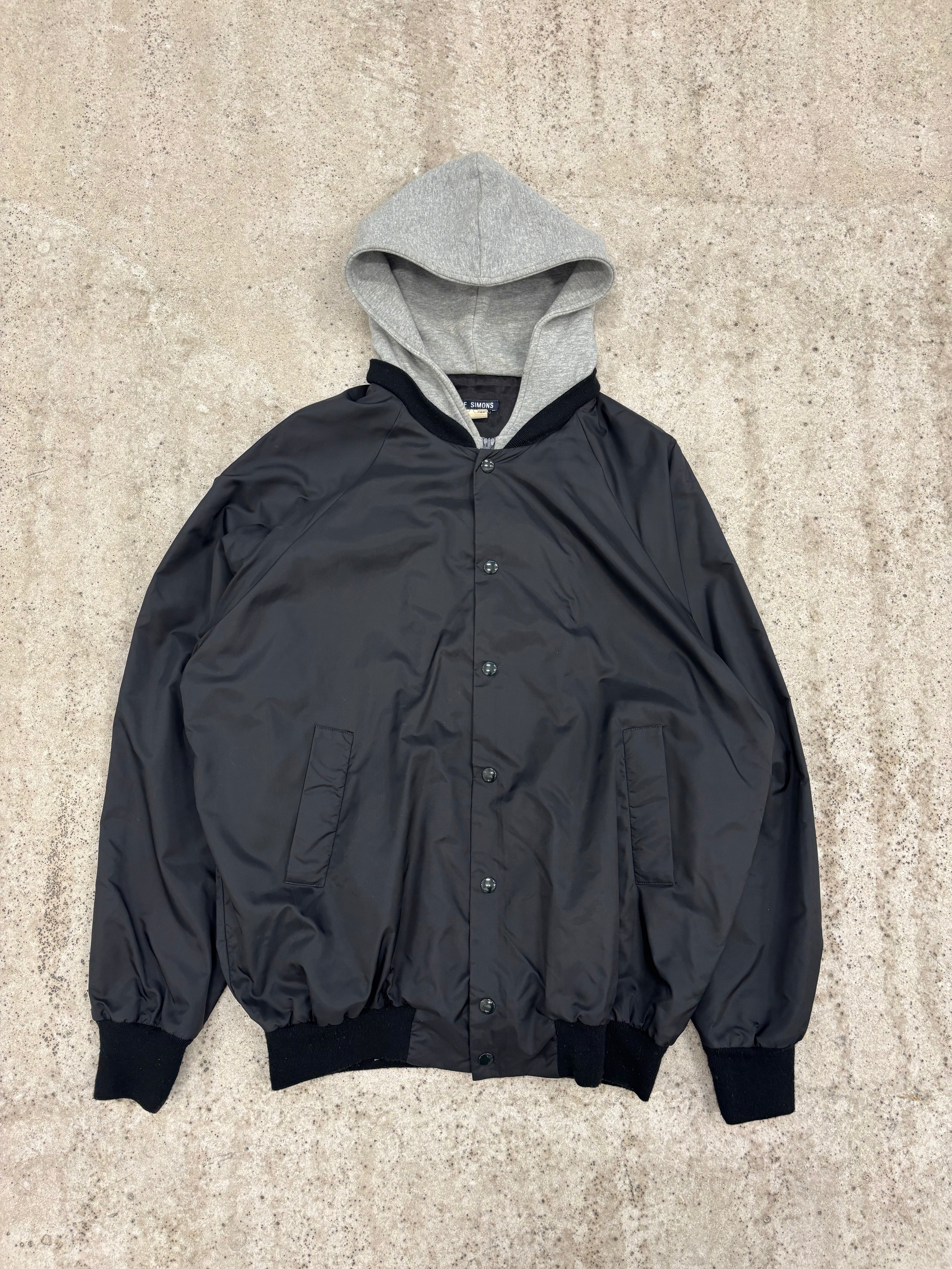 AW1997 Raf Simons Oversize Coach Jacket With Integrated Zip-Up Hoodie Trompe-L'Oeil