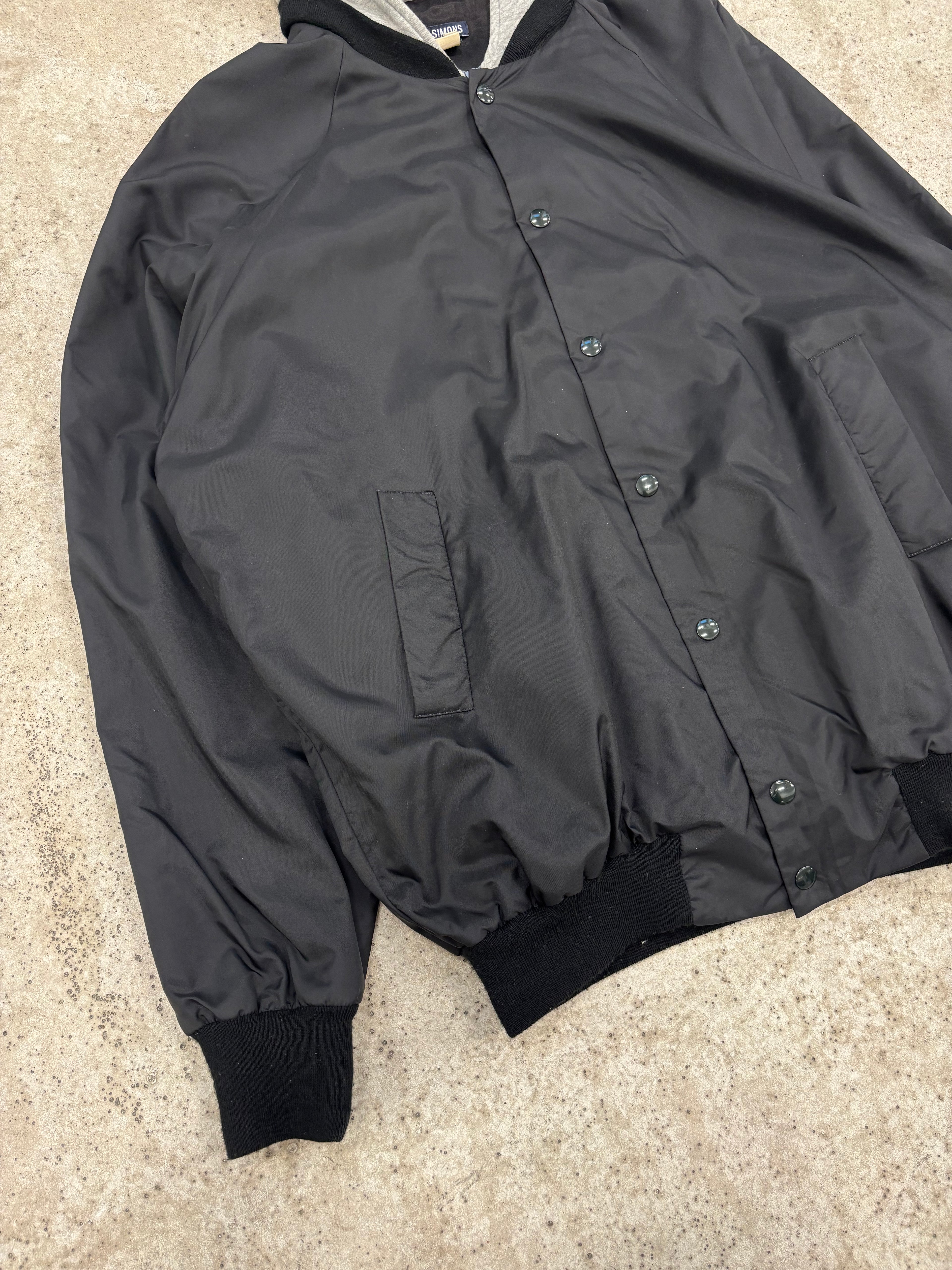 AW1997 Raf Simons Oversize Coach Jacket With Integrated Zip-Up Hoodie Trompe-L'Oeil